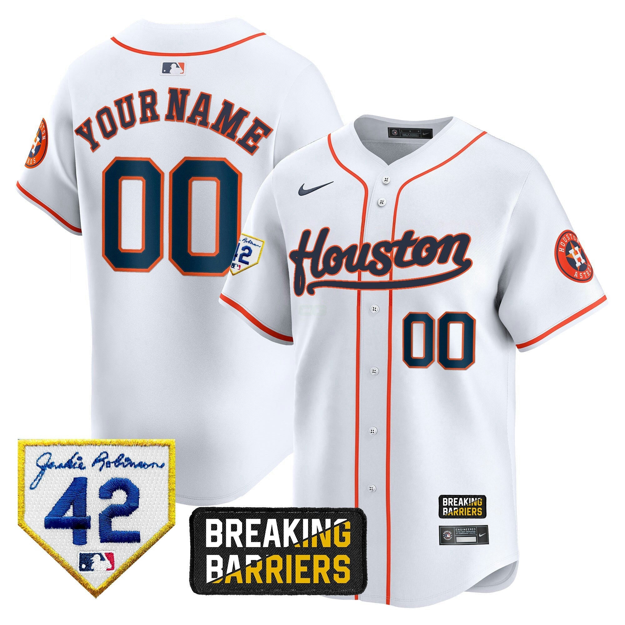 Camisa MLB Houston Jackie Robinson Breaking Barriers Patch Vapor Premier Limited Jersey