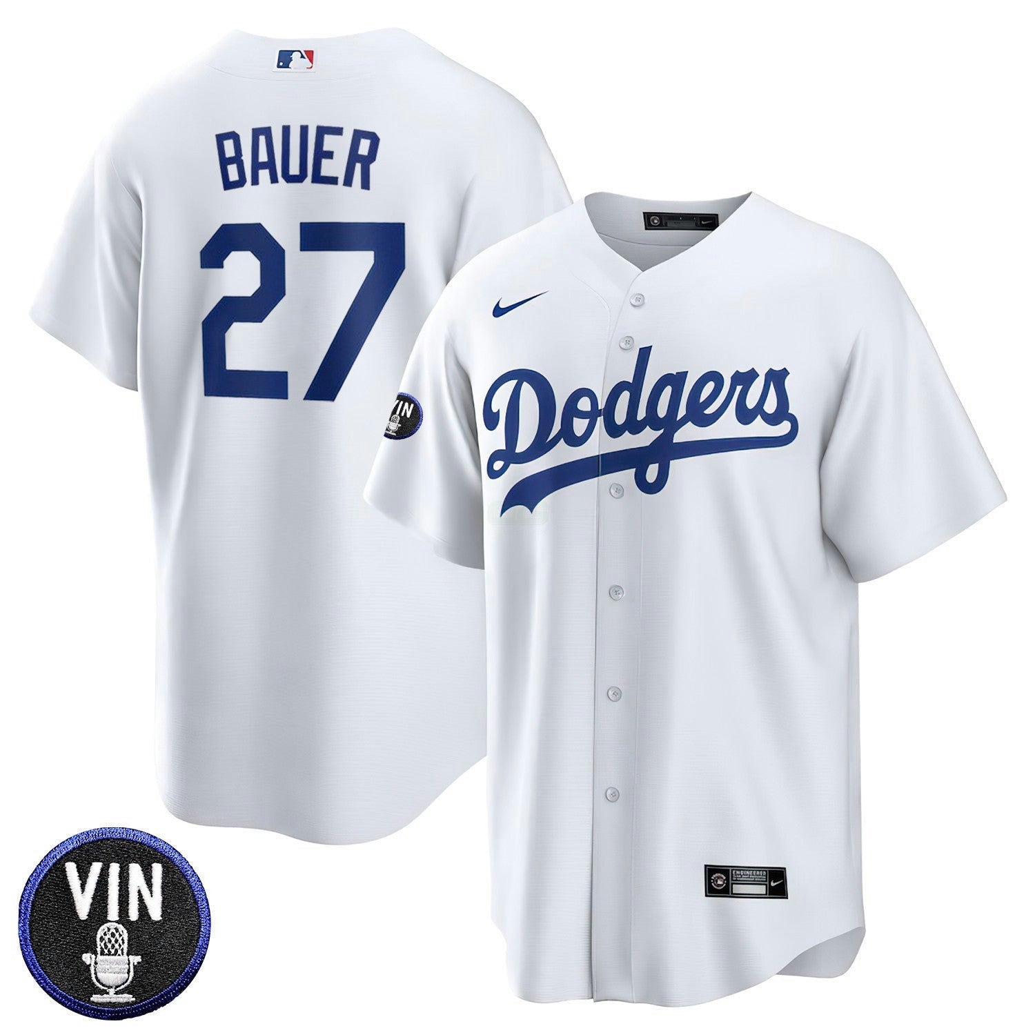 Camisa MLB Los Angeles Vin Scully Patch Home Jersey