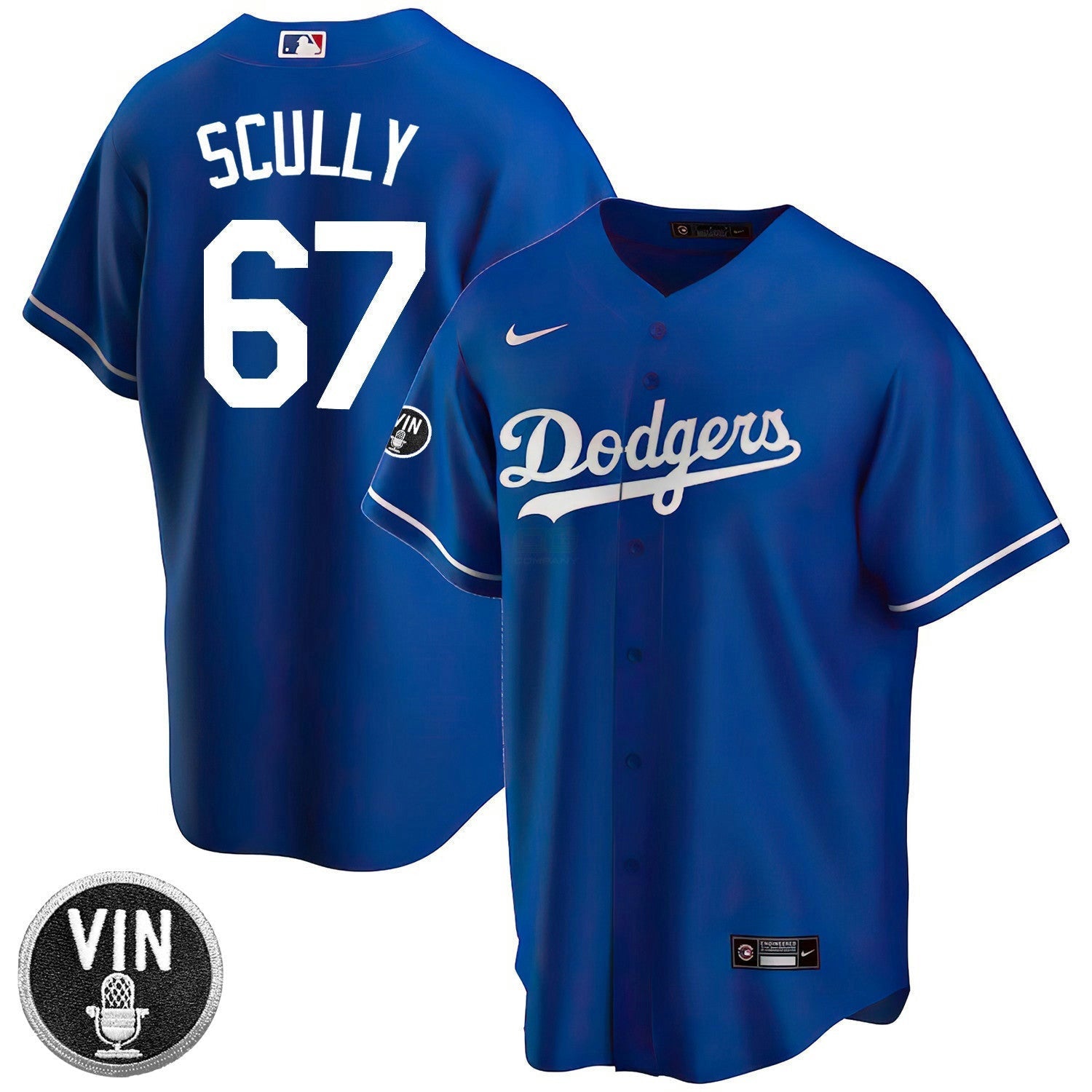 Camisa MLB Los Angeles Vin Scully Patch Jersey Collection – Stitched