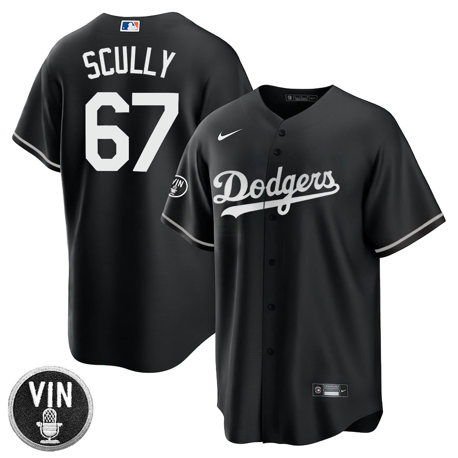 Camisa MLB Los Angeles Vin Scully Patch Jersey Collection – Stitched