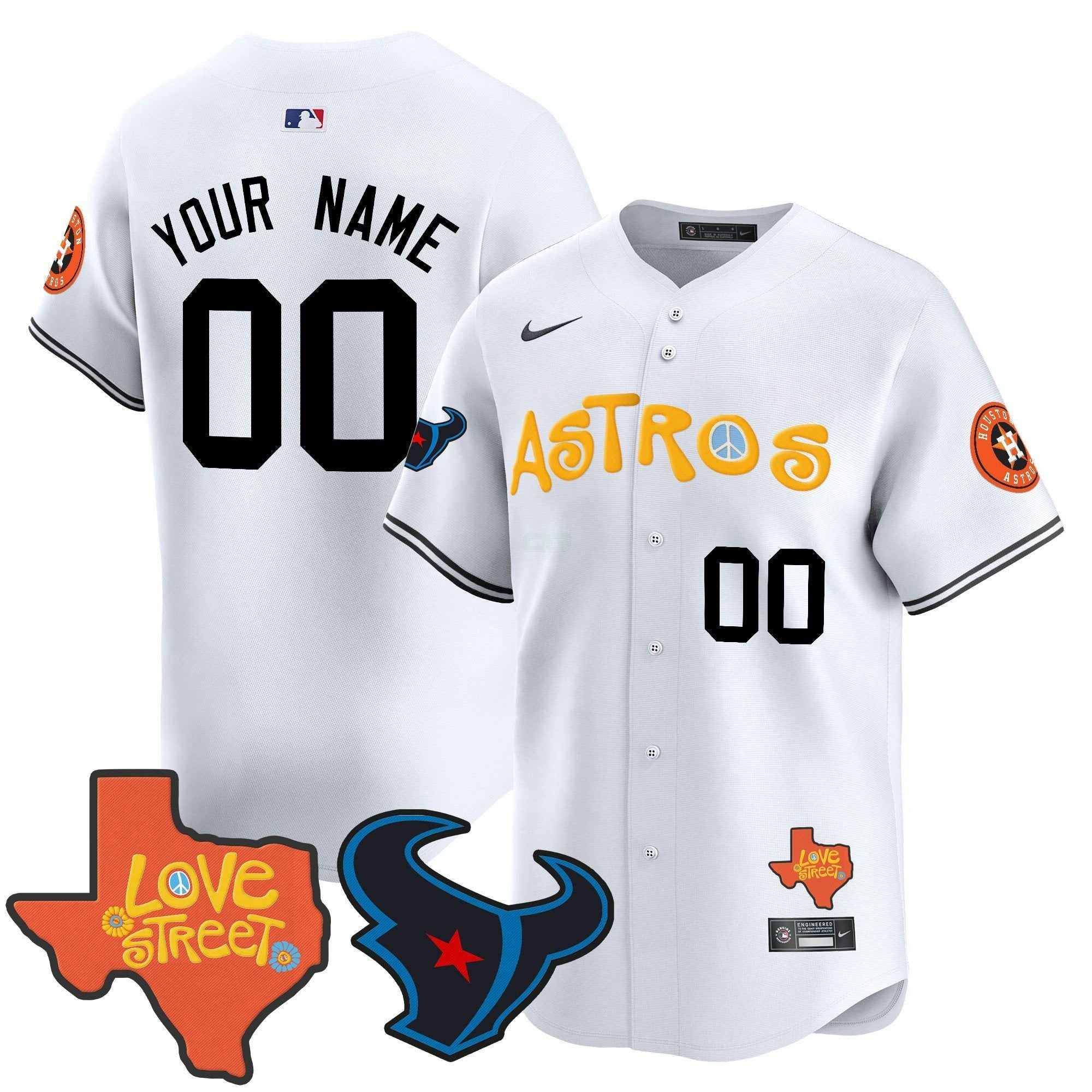 Camisa MLB Love Street & Texans Patch Vapor Premier Limited Jersey