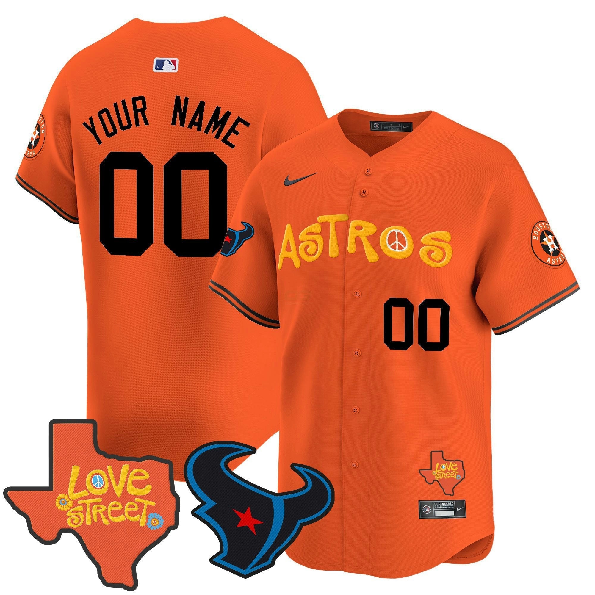 Camisa MLB Love Street & Texans Patch Vapor Premier Limited Jersey