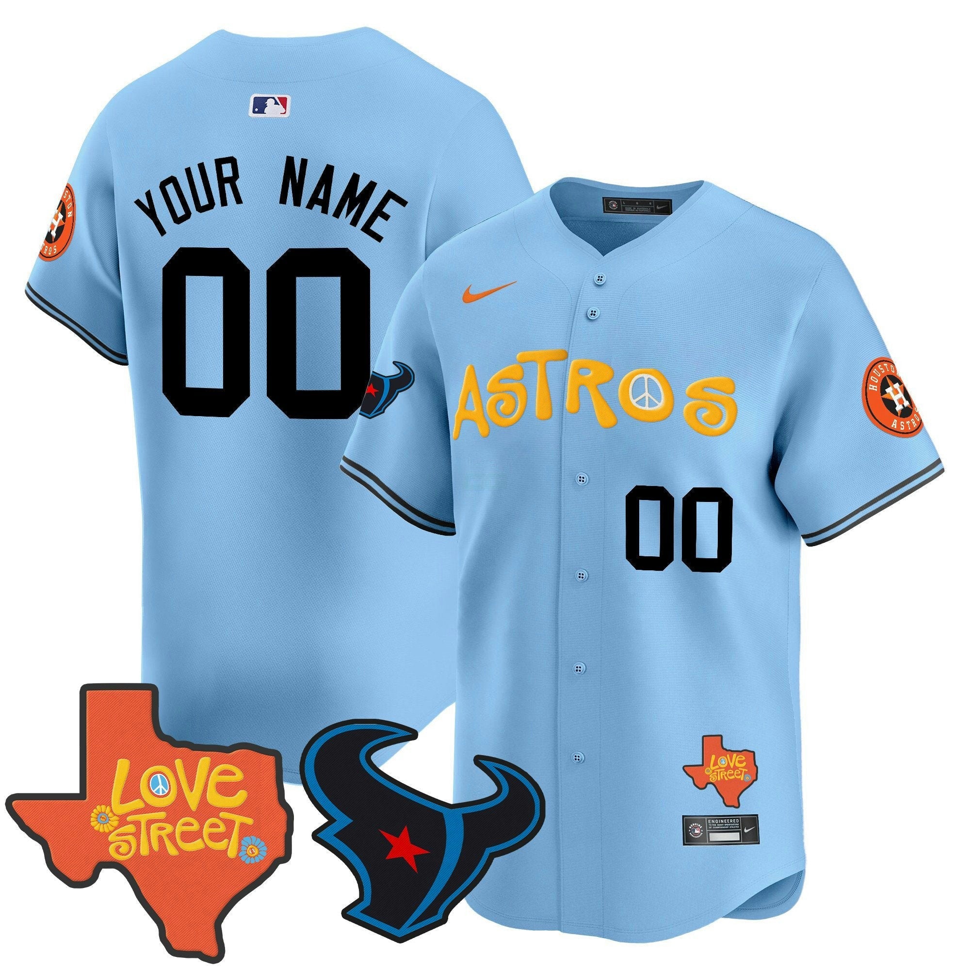 Camisa MLB Love Street & Texans Patch Vapor Premier Limited Jersey