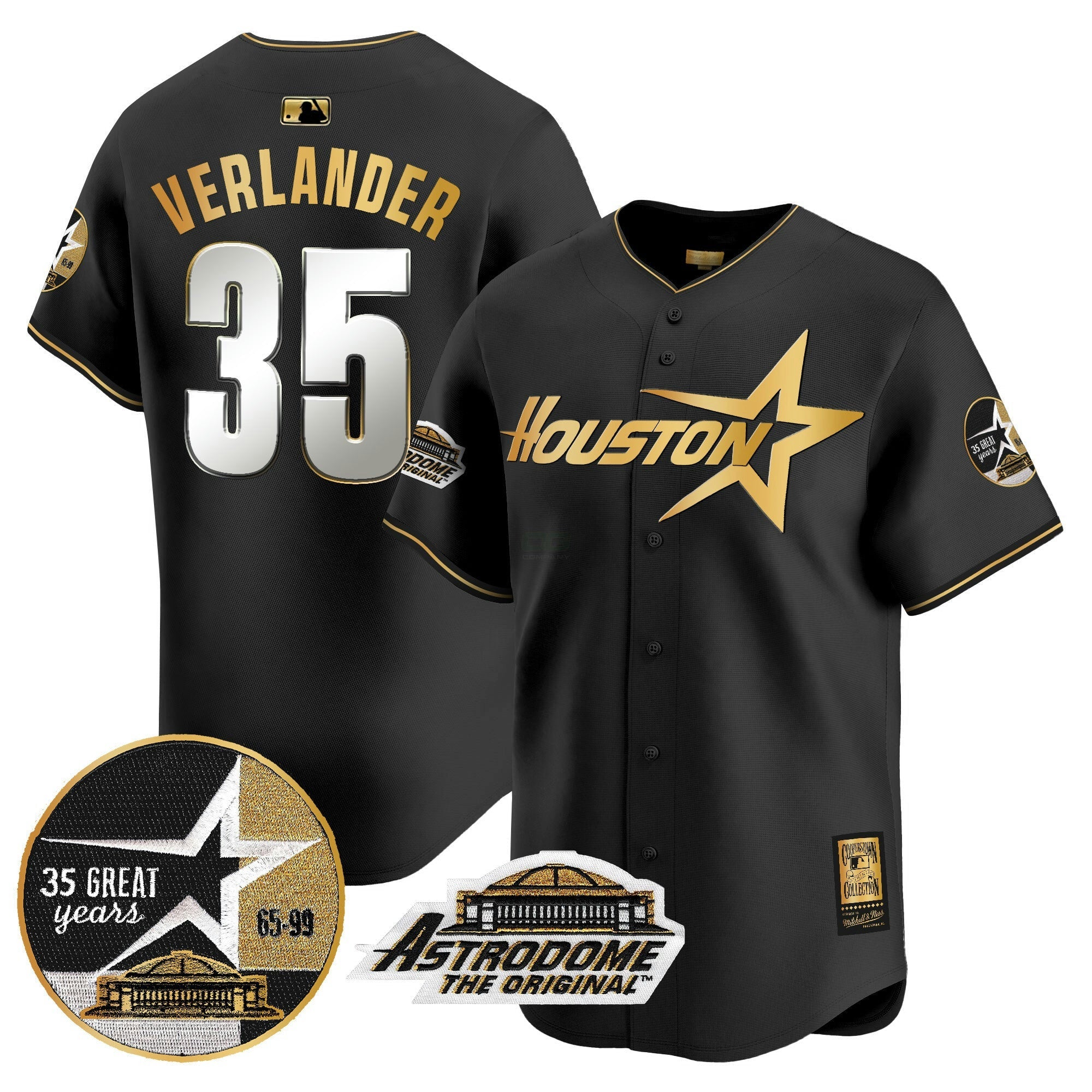 Camisa MLB Men’s 1999 Throwback 35th & Astrodome Patch Vapor Premier Limited Jersey V2