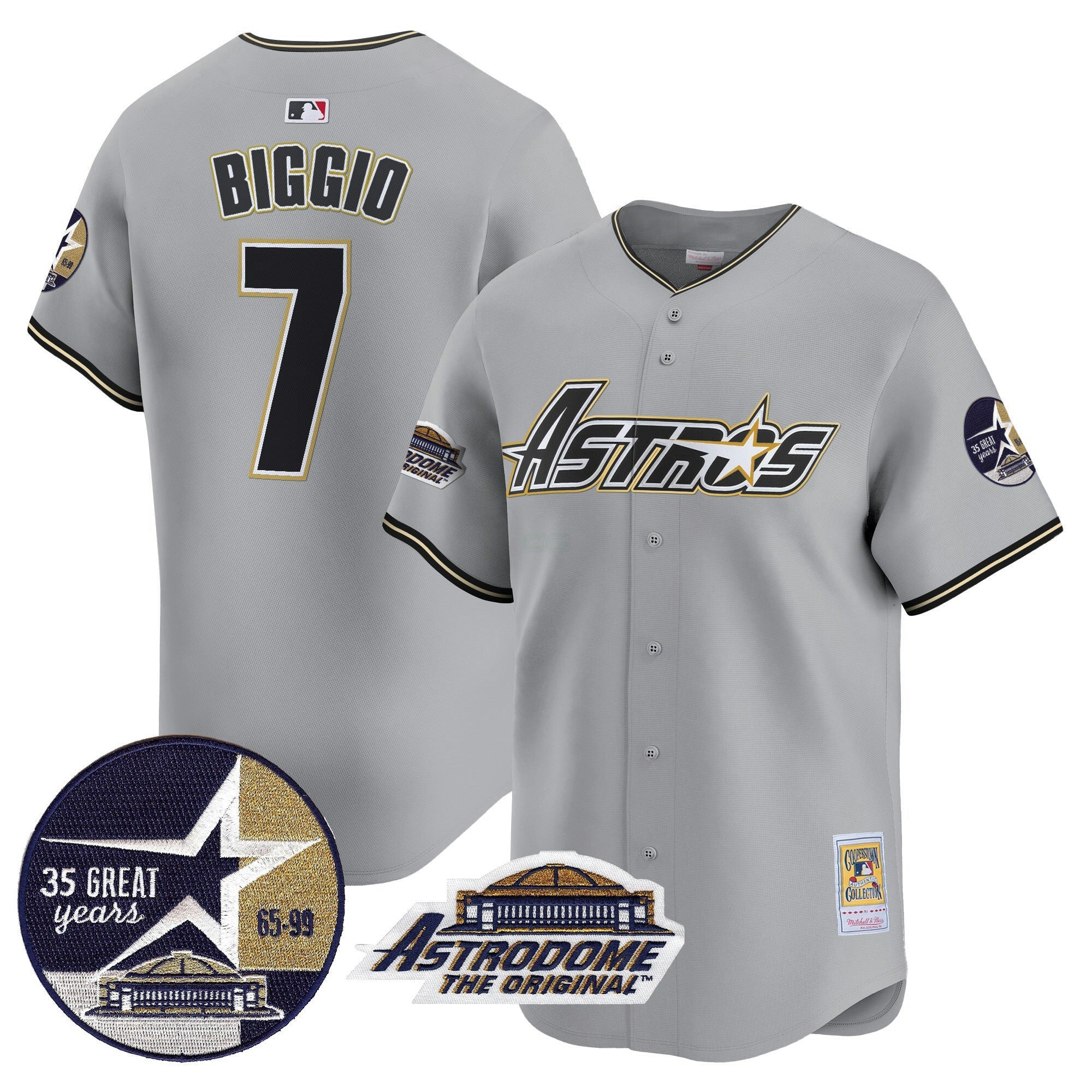 Camisa MLB Men’s 1999 Throwback 35th & Astrodome Patch Vapor Premier Limited Jersey V3