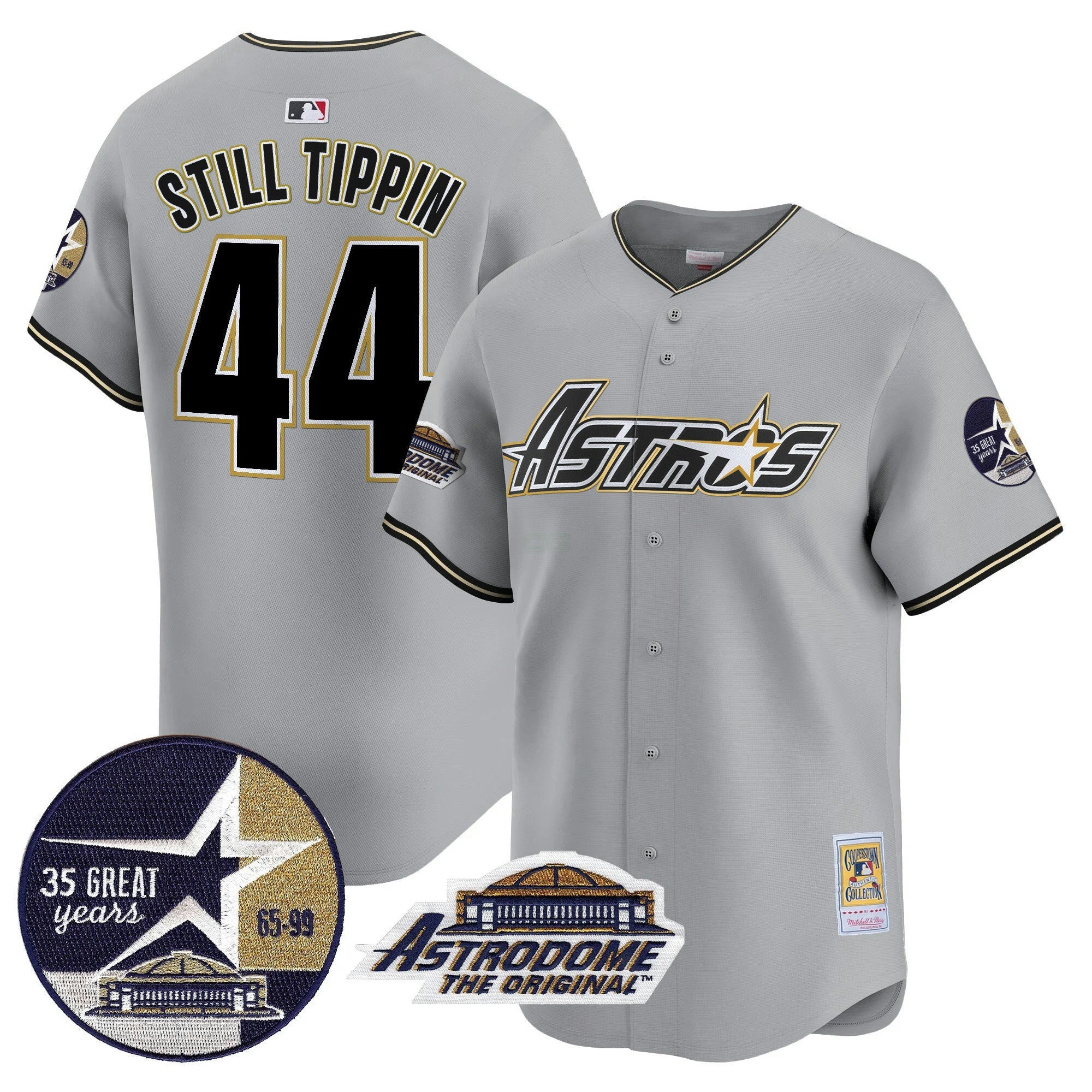 Camisa MLB Men’s 1999 Throwback 35th & Astrodome Patch Vapor Premier Limited Jersey V3