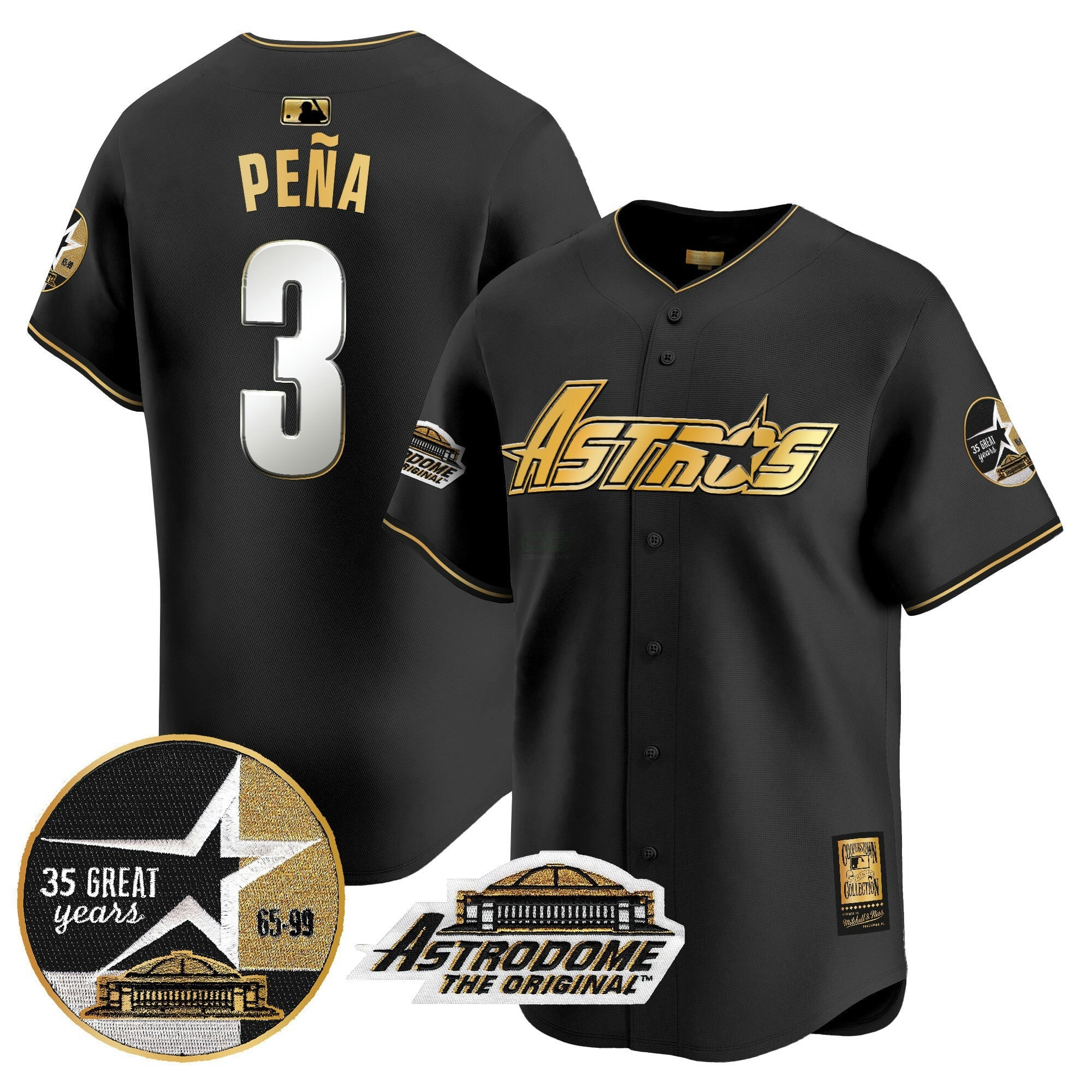 Camisa MLB Men’s 1999 Throwback 35th & Astrodome Patch Vapor Premier Limited Jersey V3