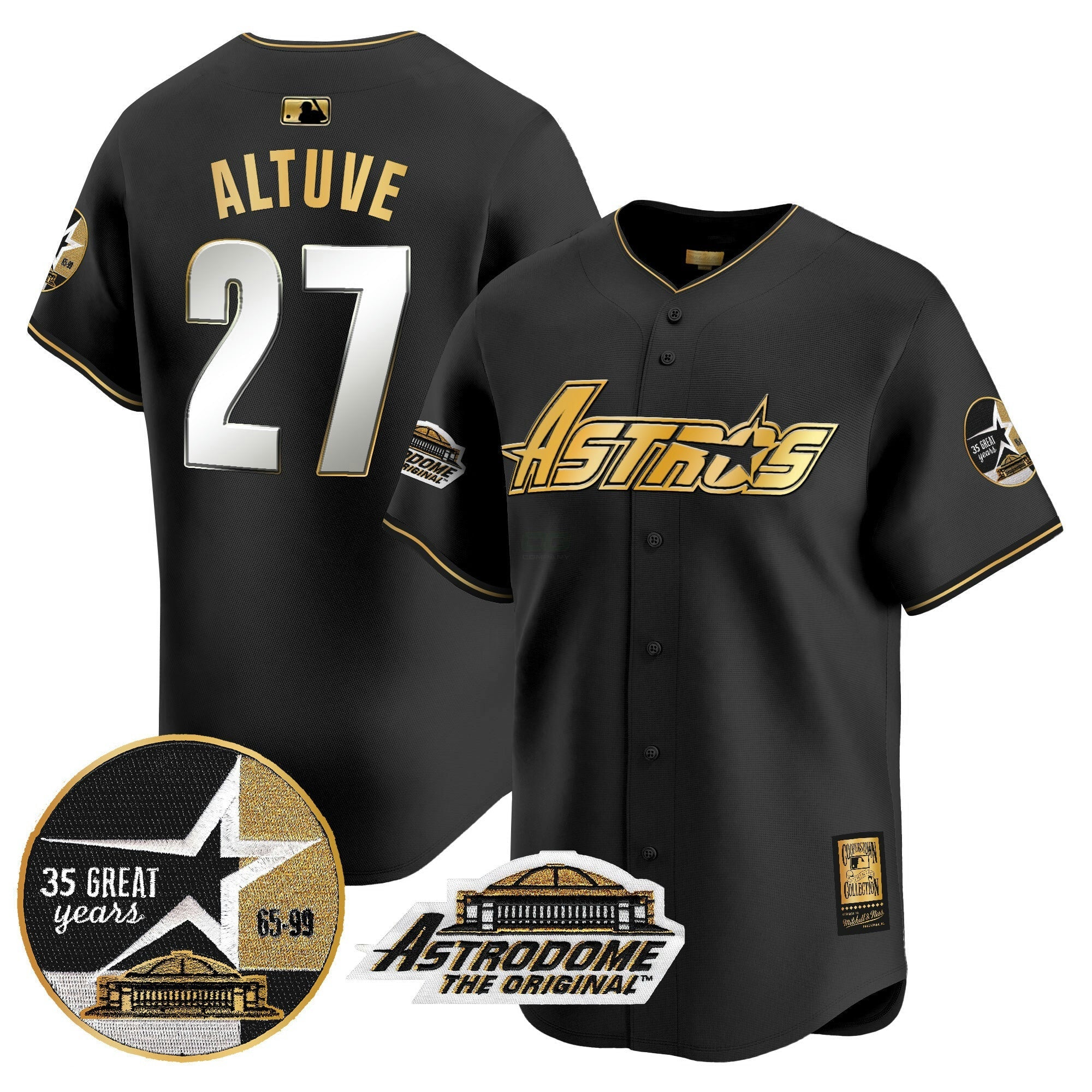 Camisa MLB Men’s 1999 Throwback 35th & Astrodome Patch Vapor Premier Limited Jersey V3