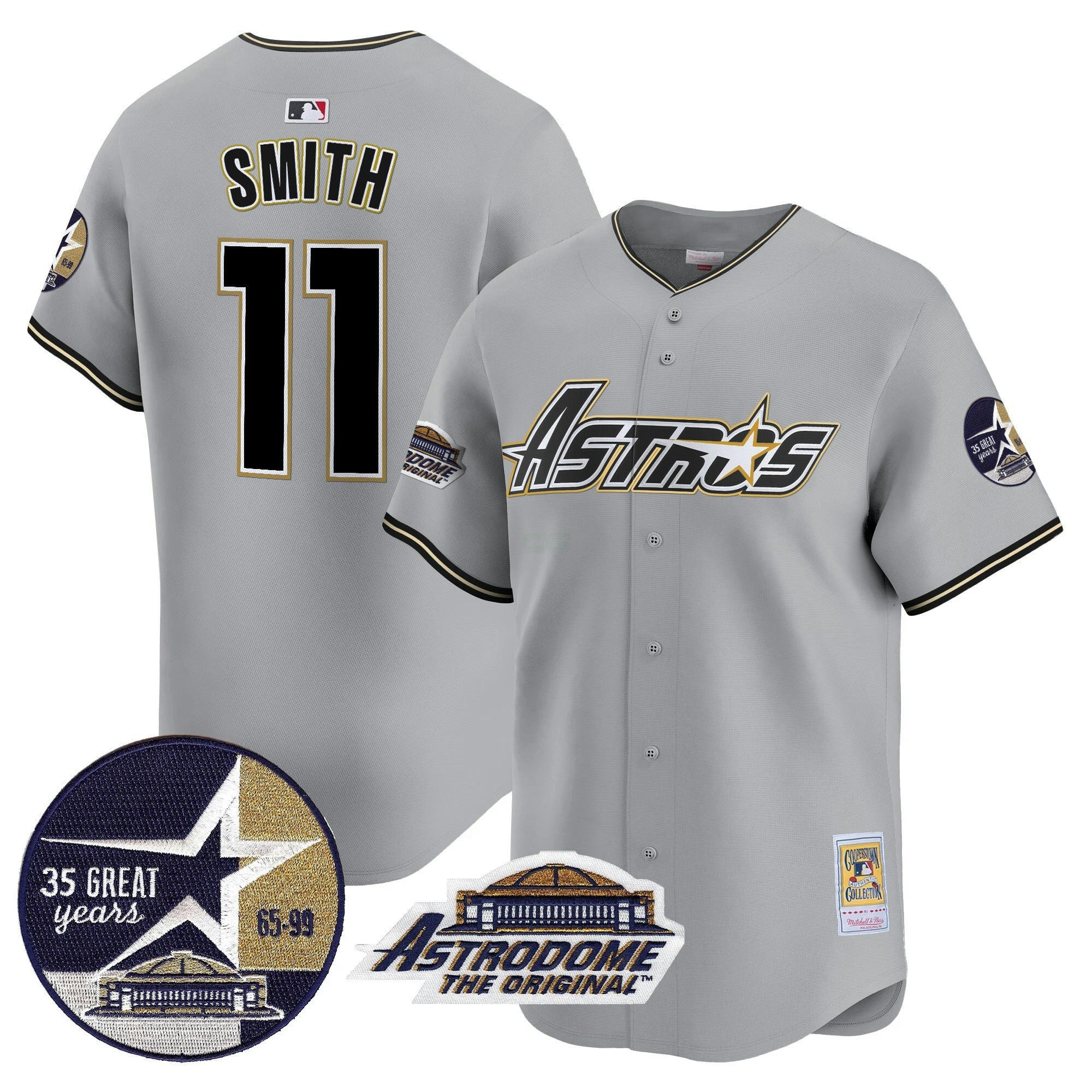 Camisa MLB Men’s 1999 Throwback 35th & Astrodome Patch Vapor Premier Limited Jersey V3