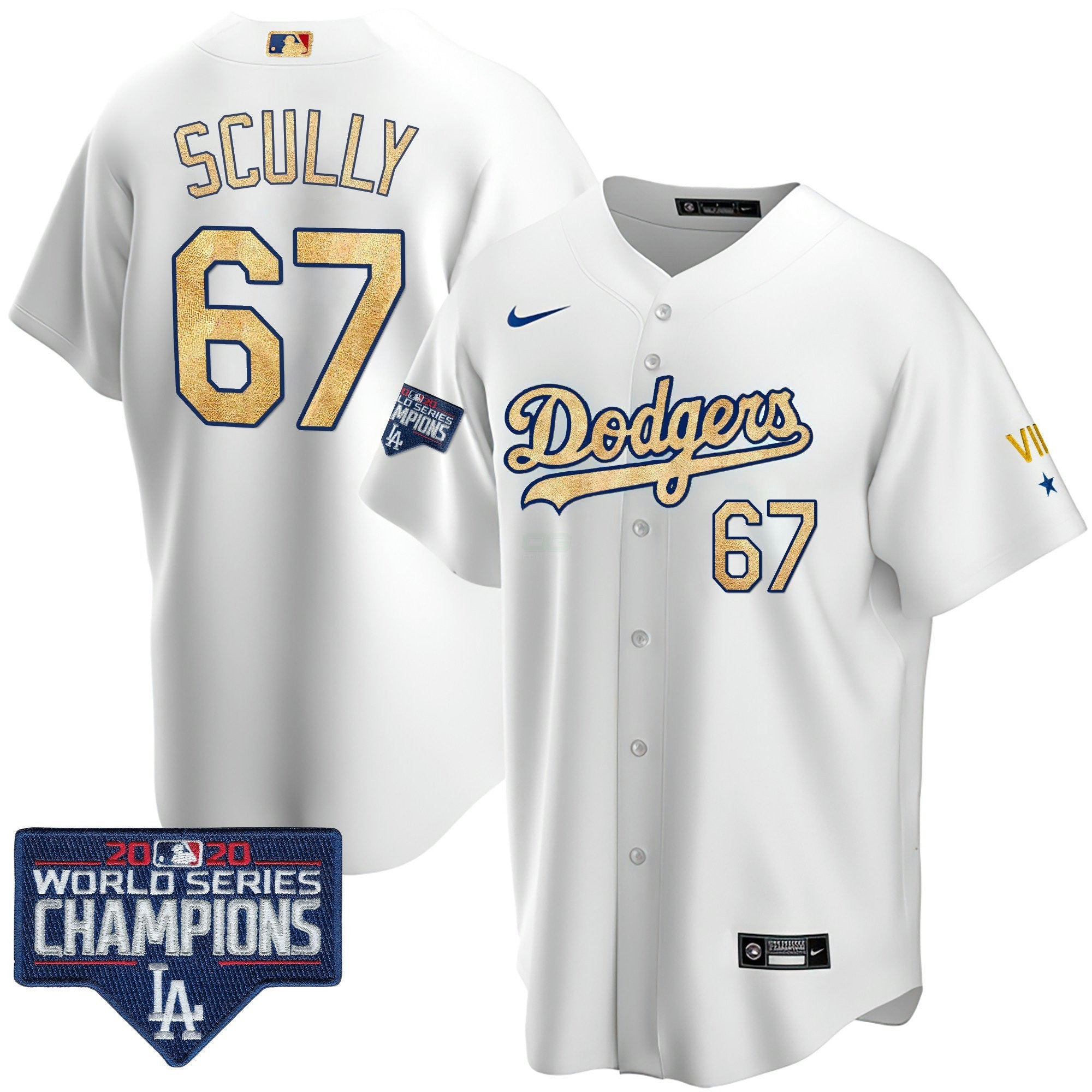 Camisa MLB Men’s 2020 World Series Champions Rush Dourada Jersey