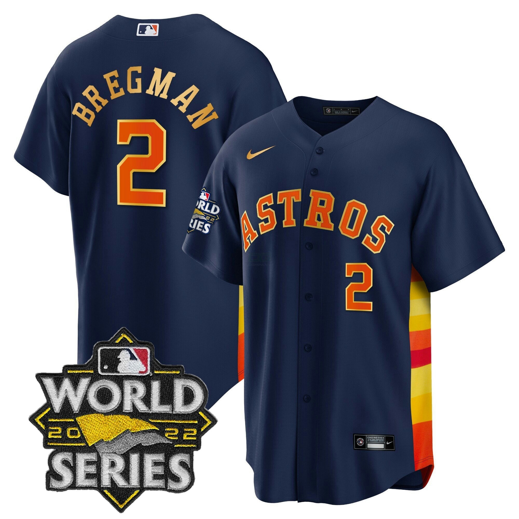 Camisa MLB Men’s 2022 World Series Dourada Limited Jersey