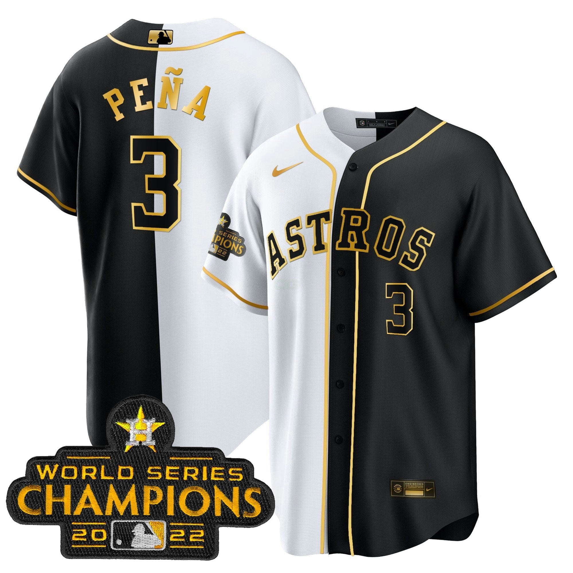 Camisa MLB Men’s 2023 Champions Dourada Split Jersey
