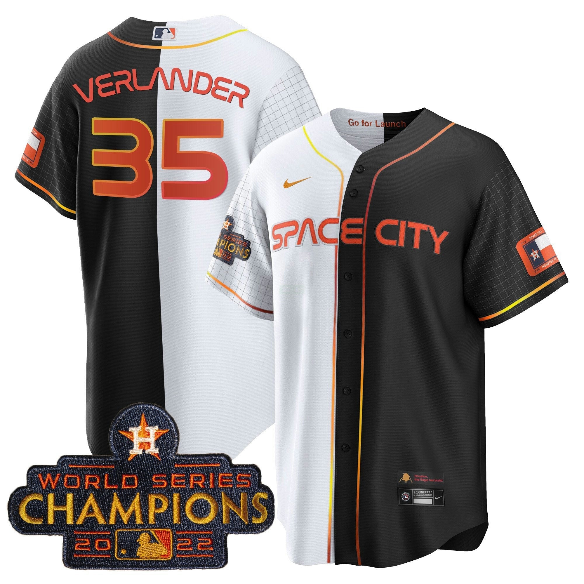 Camisa MLB Men’s 2023 Space City Champions Dourada Split Jersey