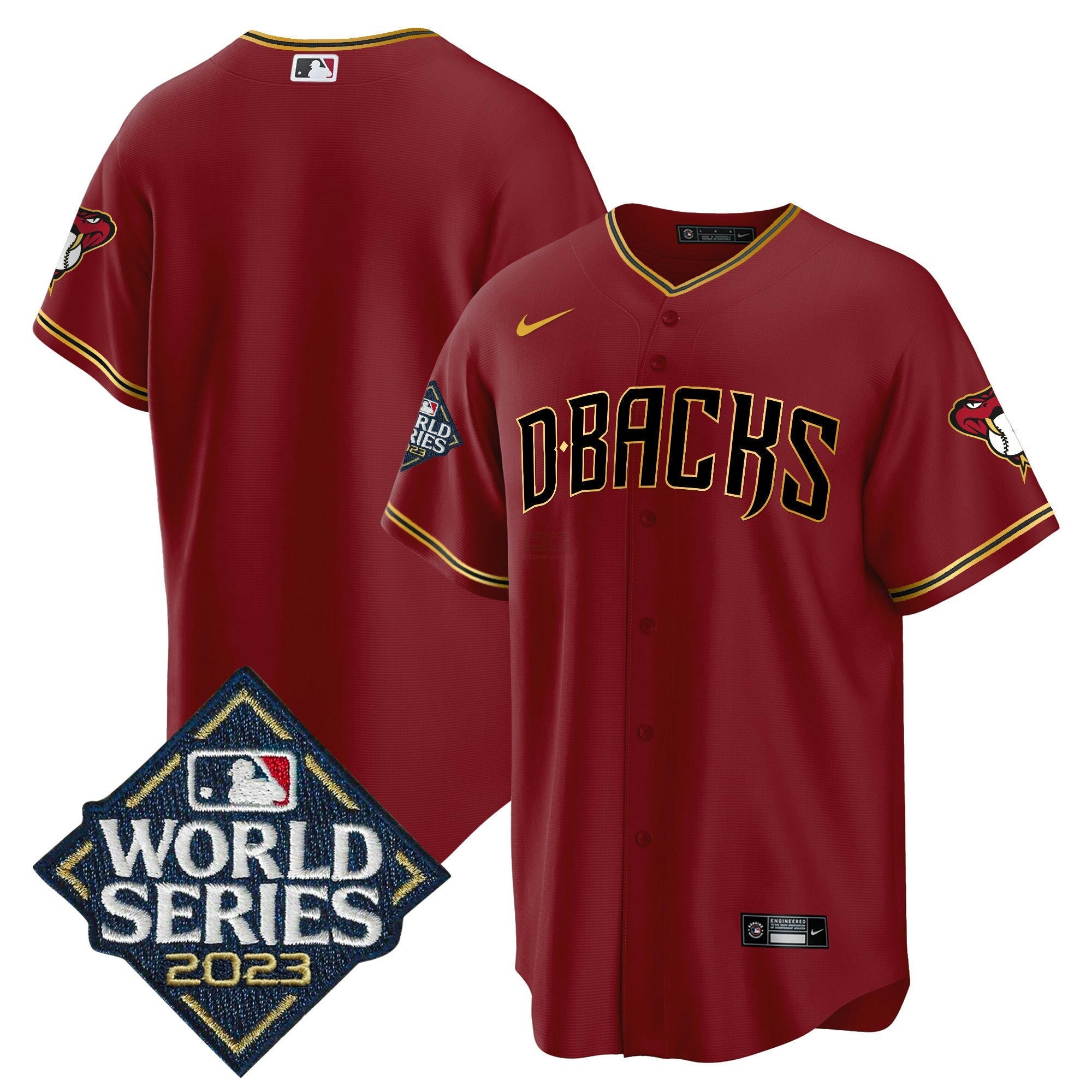 Camisa MLB Men’s 2023 World Series Cool Base Dourada Jersey