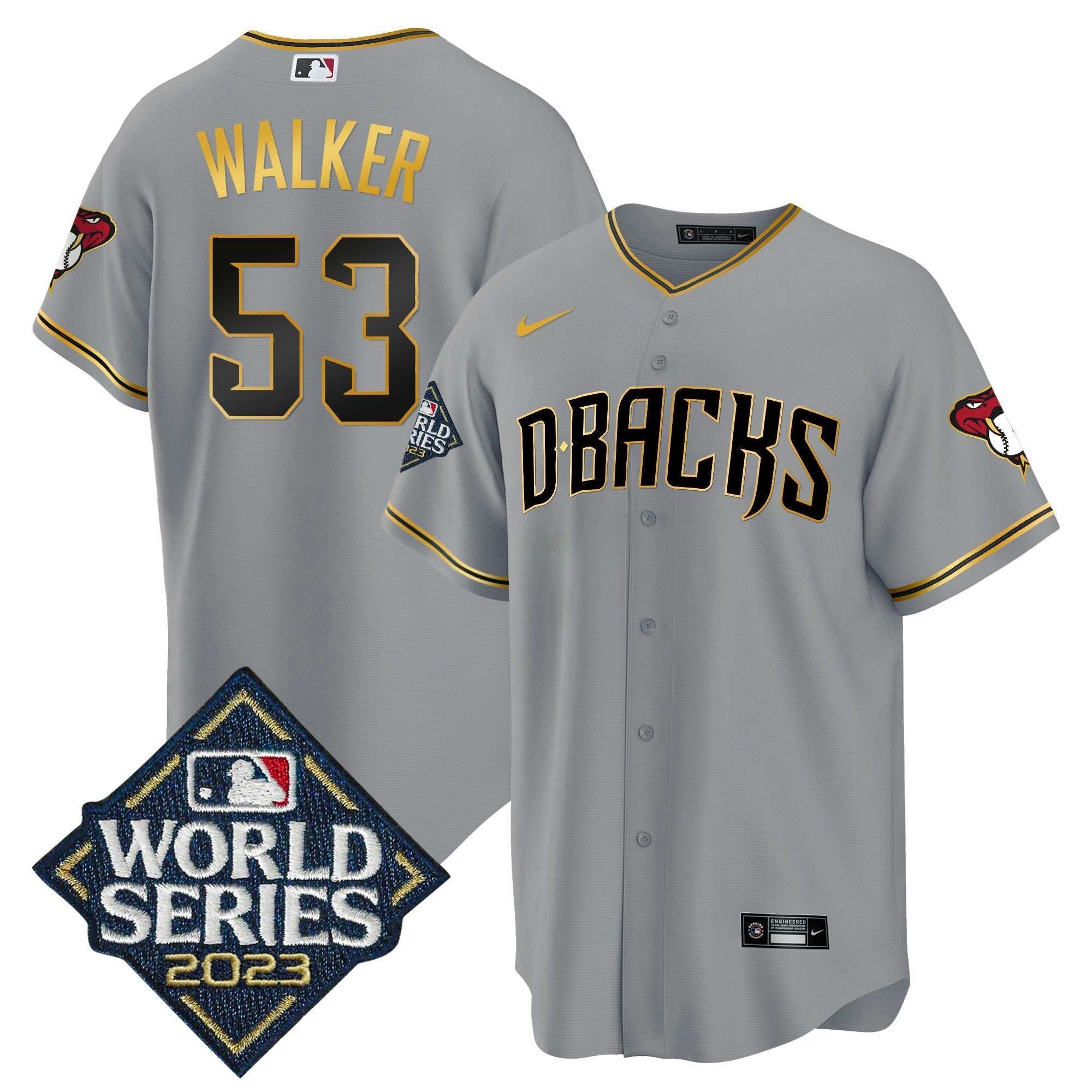 Camisa MLB Men’s 2023 World Series Cool Base Dourada Jersey