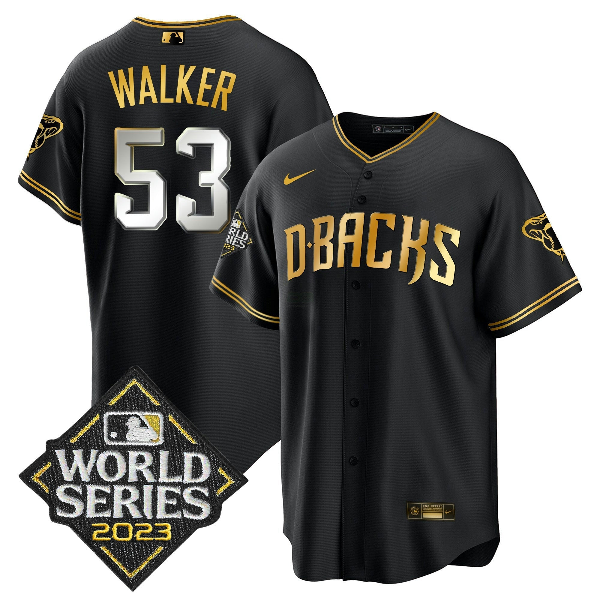 Camisa MLB Men’s 2023 World Series Cool Base Dourada Jersey