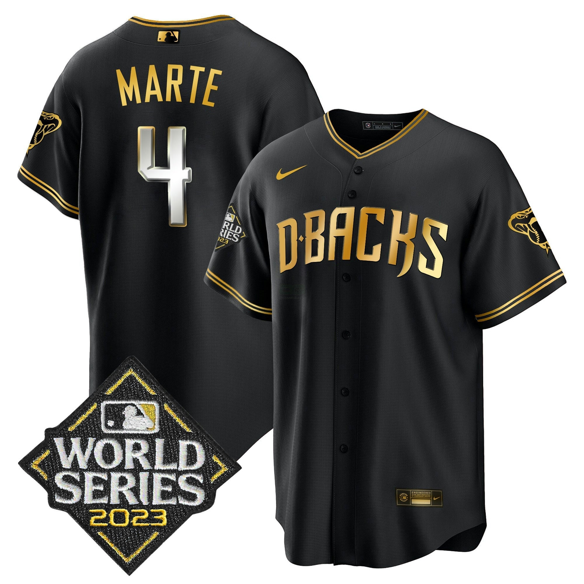 Camisa MLB Men’s 2023 World Series Cool Base Dourada Jersey
