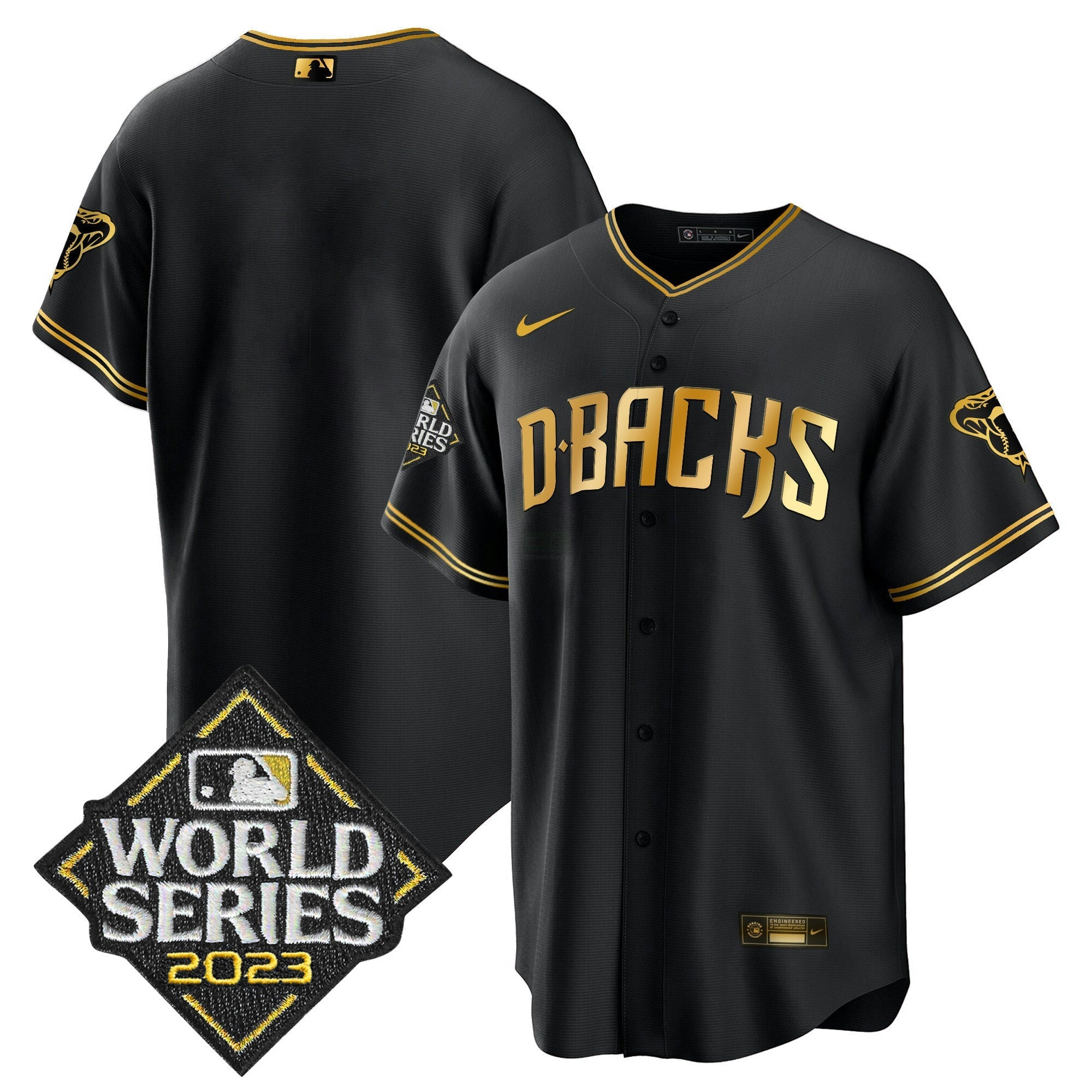 Camisa MLB Men’s 2023 World Series Cool Base Dourada Jersey