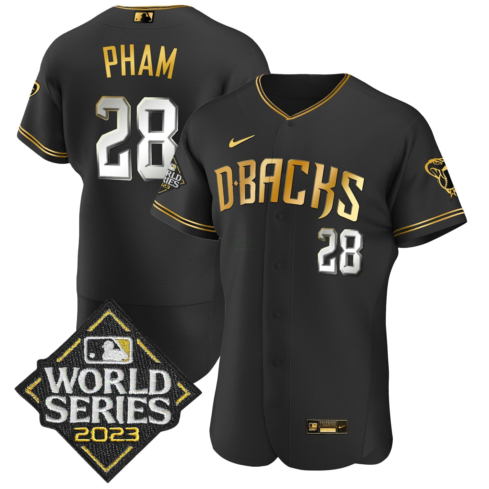 Camisa MLB Men’s 2023 World Series Flex Base Dourada Jersey