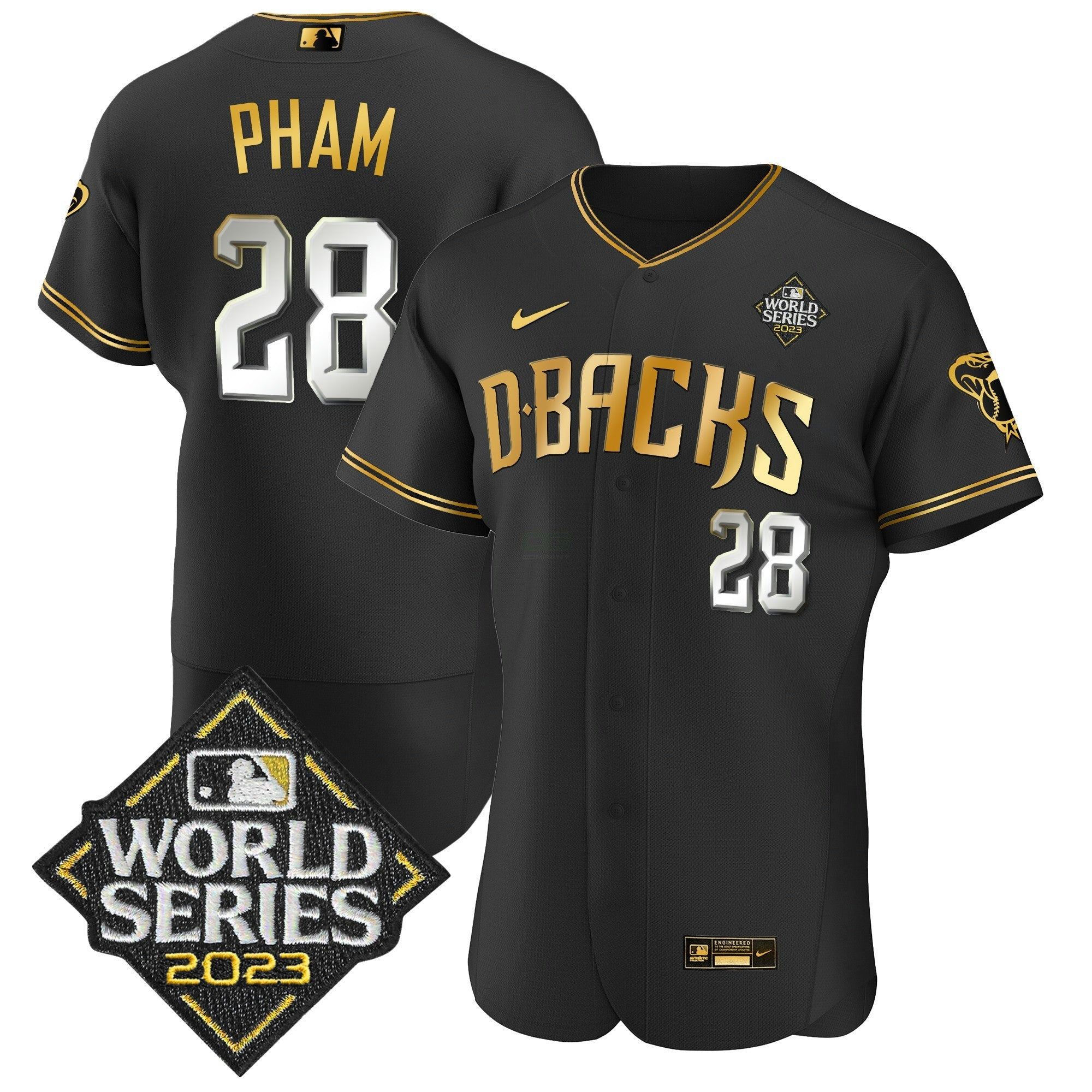 Camisa MLB Men’s 2023 World Series Flex Base Dourada Jersey V2