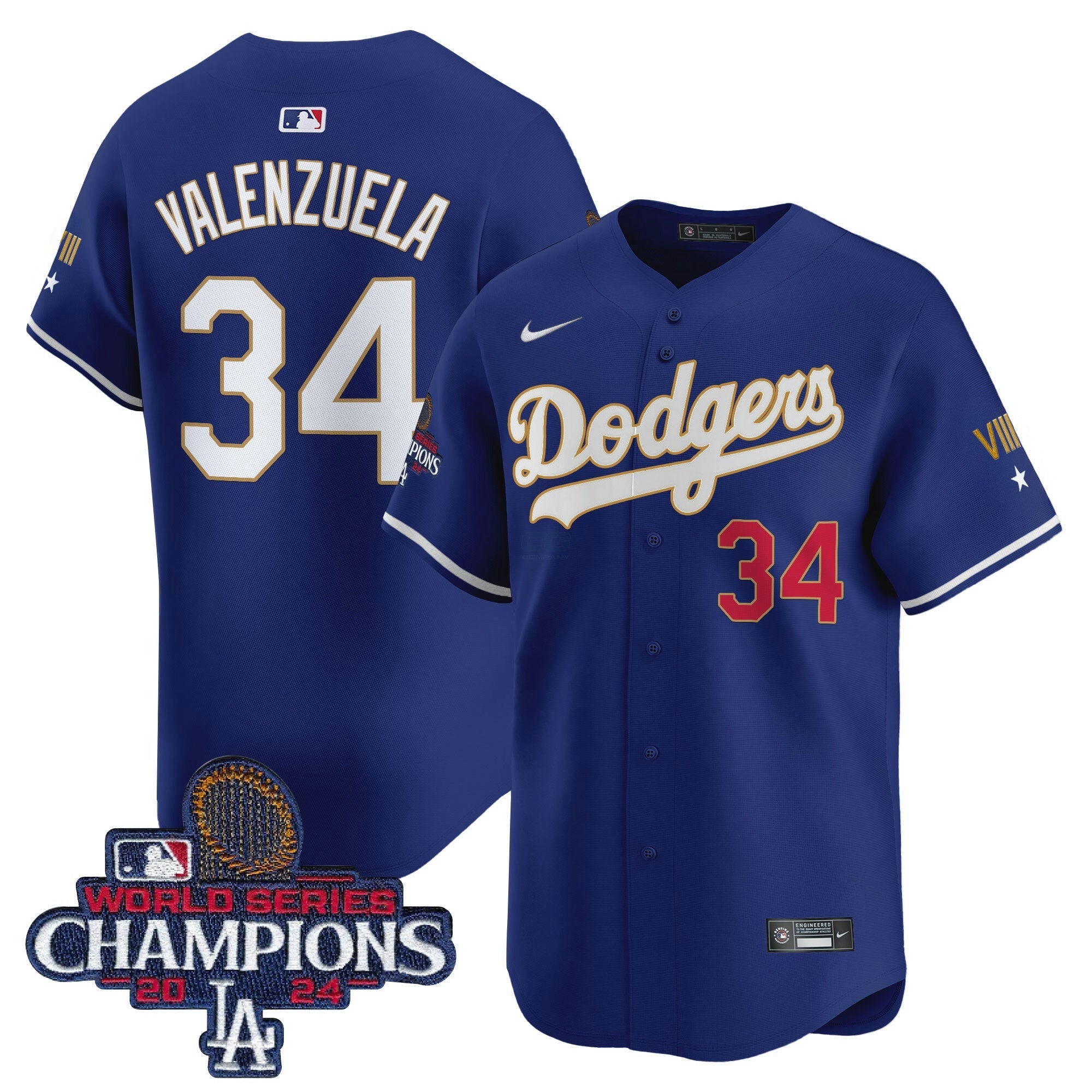 Camisa MLB Men’s 2024 World Series Champions Dourada Trim Vapor Premier Limited Jersey