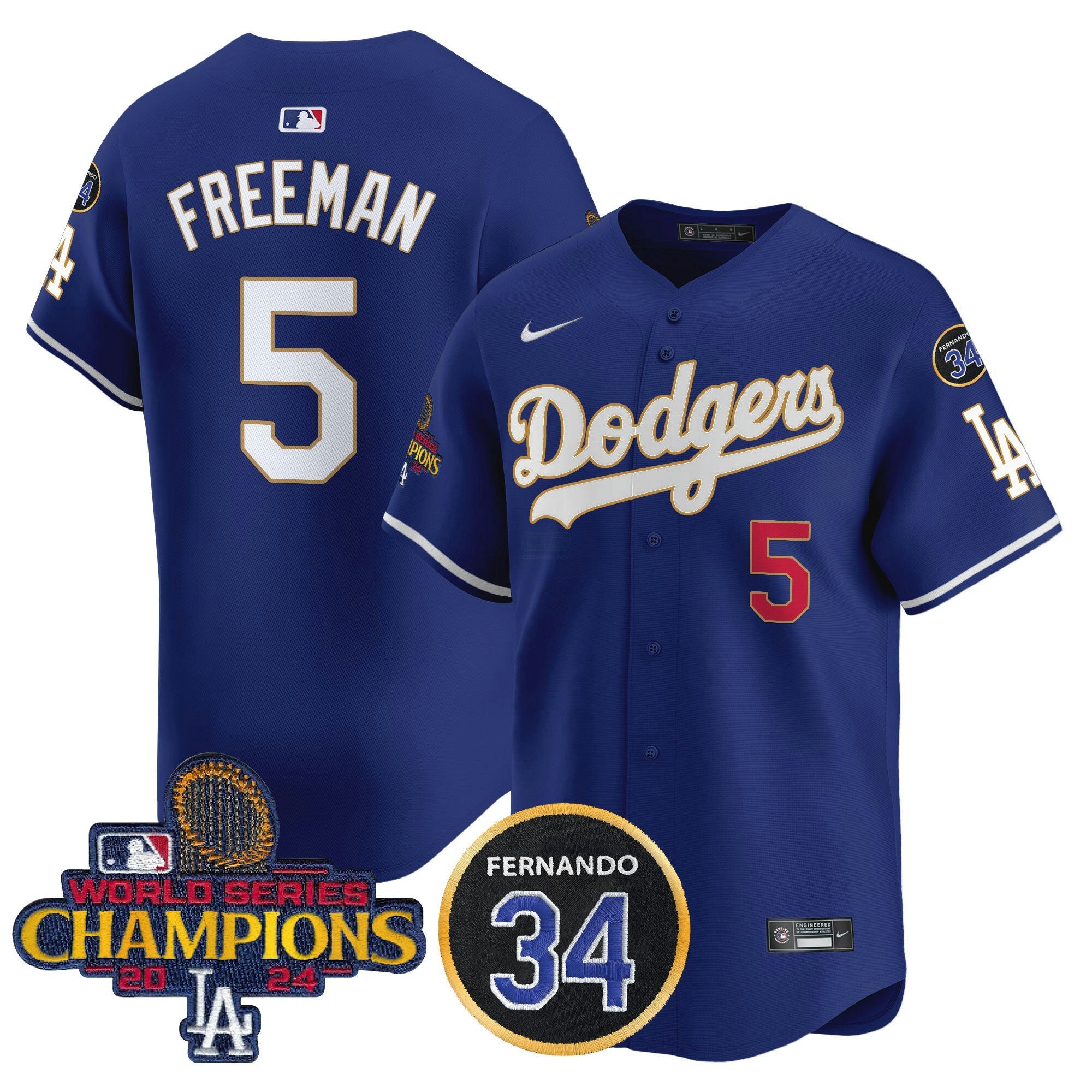 Camisa MLB Men’s 2024 World Series Champions Dourada Trim Vapor Premier Limited Jersey V2