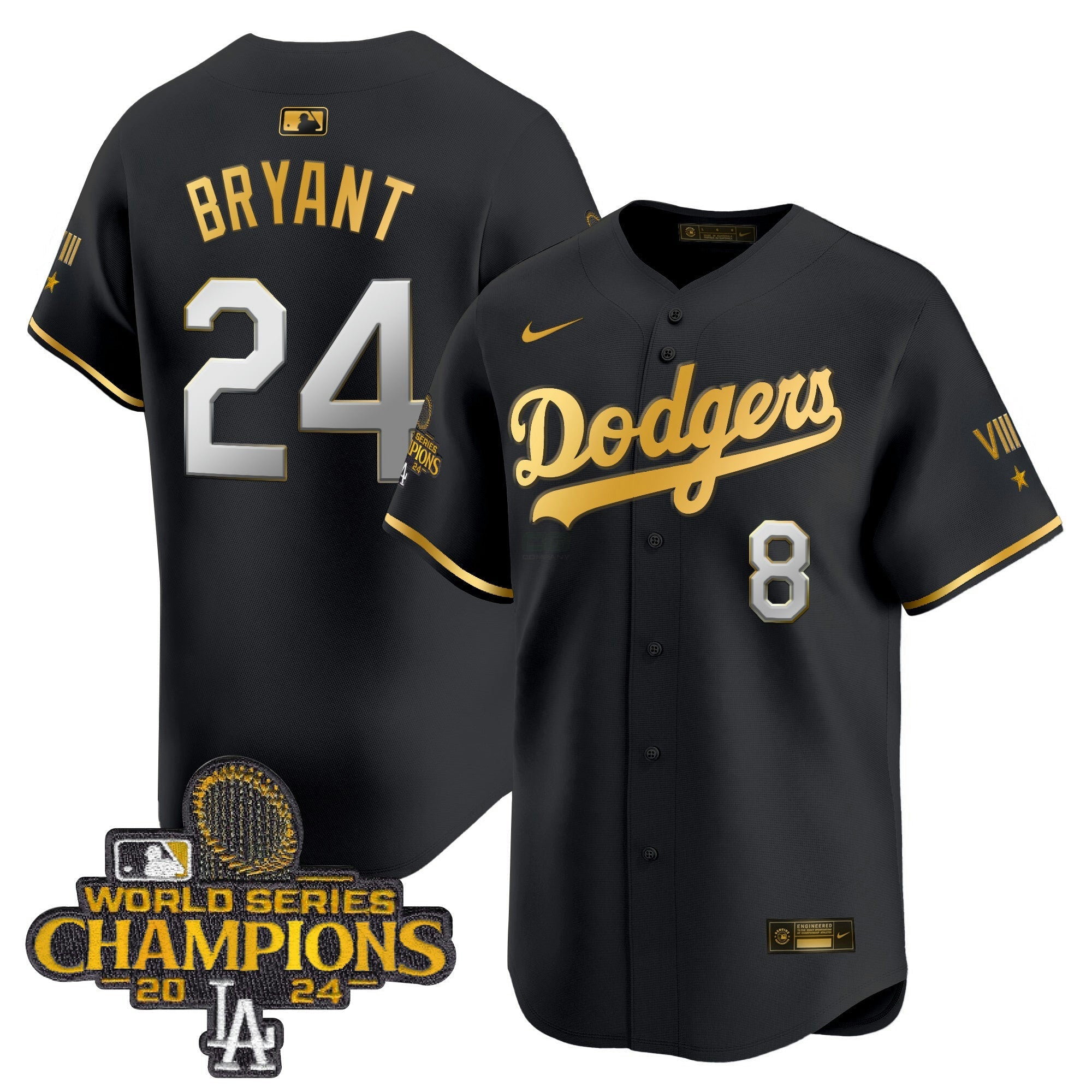 Camisa MLB Men’s 2024 World Series Champions Dourada Trim Vapor Premier Limited Jersey