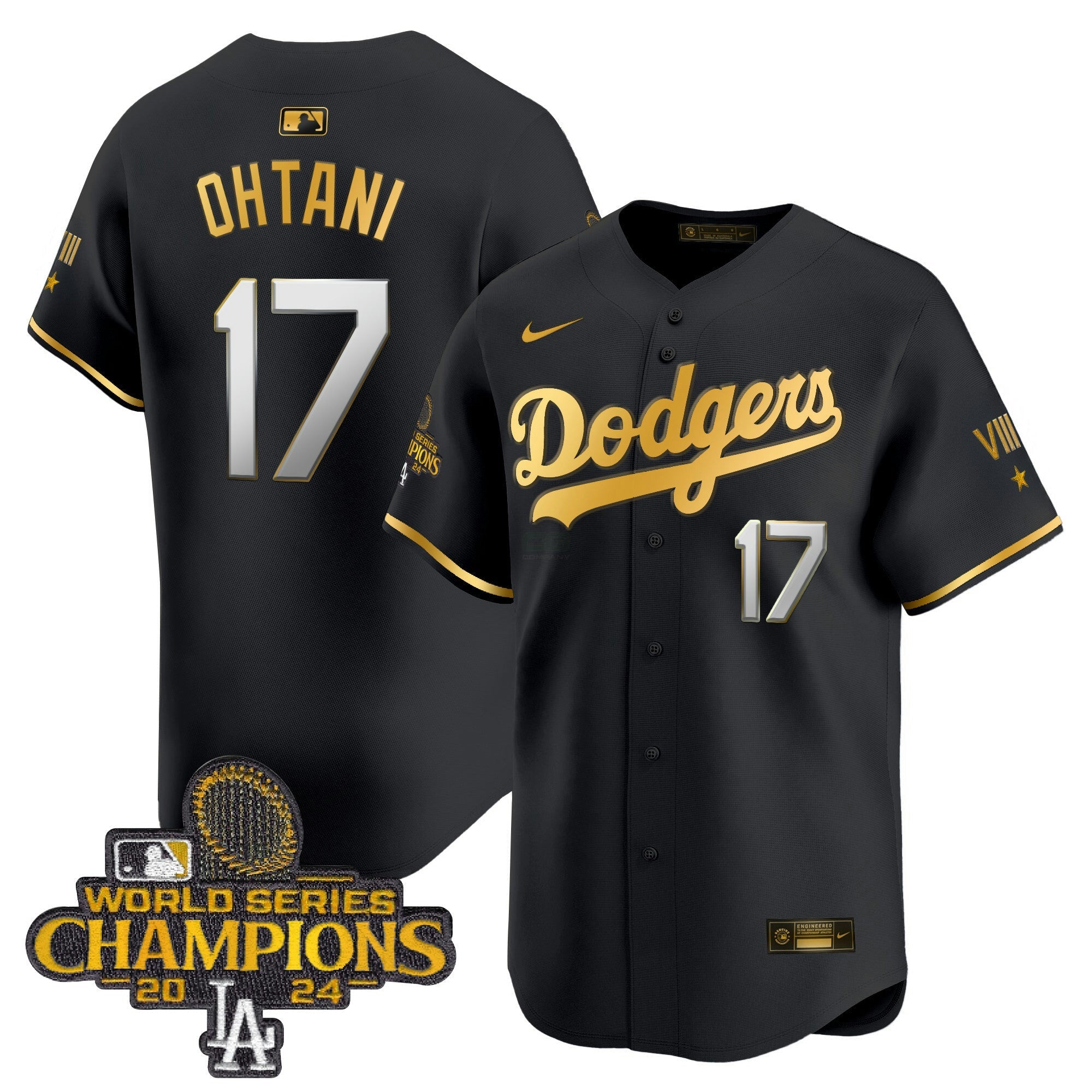 Camisa MLB Men’s 2024 World Series Champions Dourada Trim Vapor Premier Limited Jersey