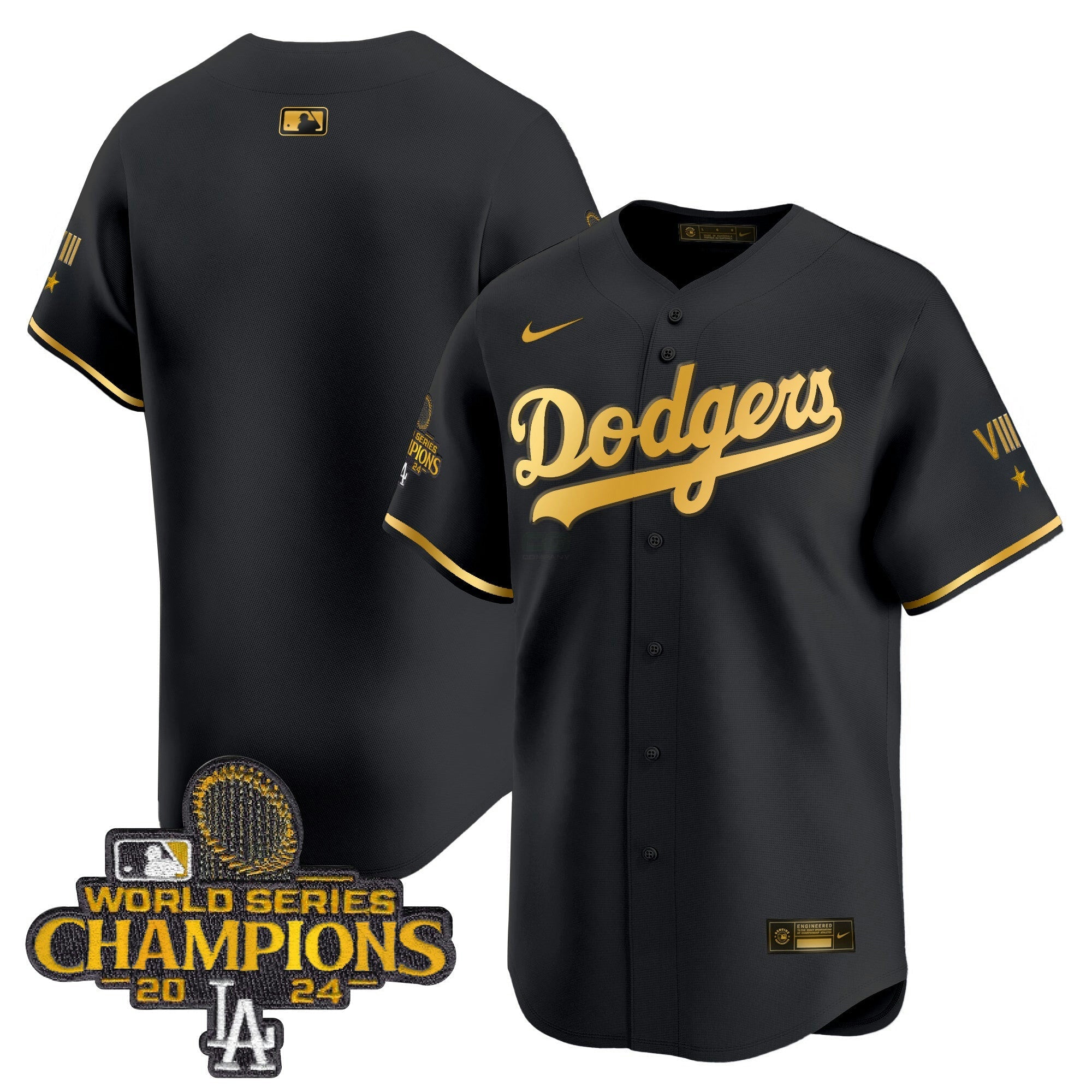 Camisa MLB Men’s 2024 World Series Champions Dourada Trim Vapor Premier Limited Jersey