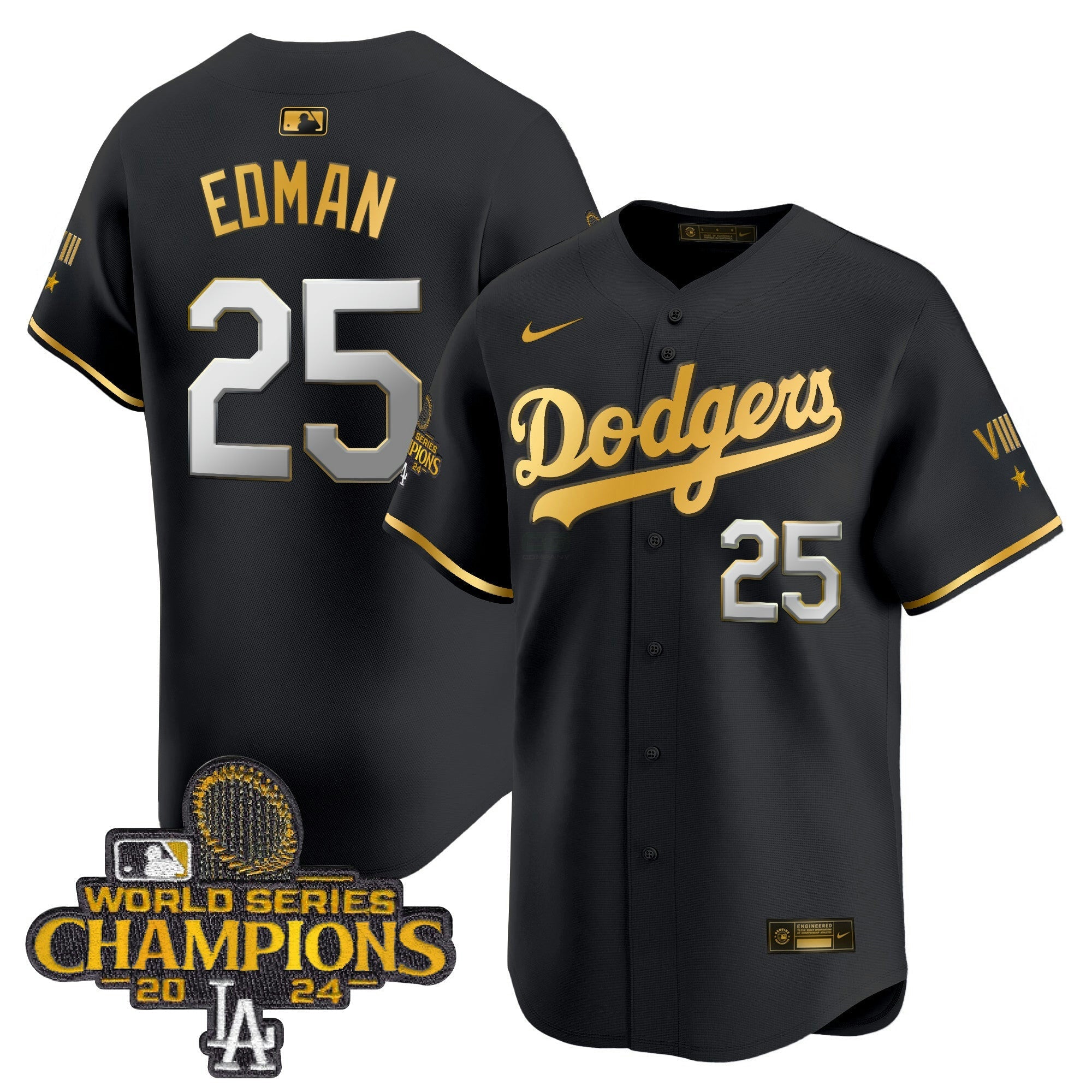 Camisa MLB Men’s 2024 World Series Champions Dourada Trim Vapor Premier Limited Jersey