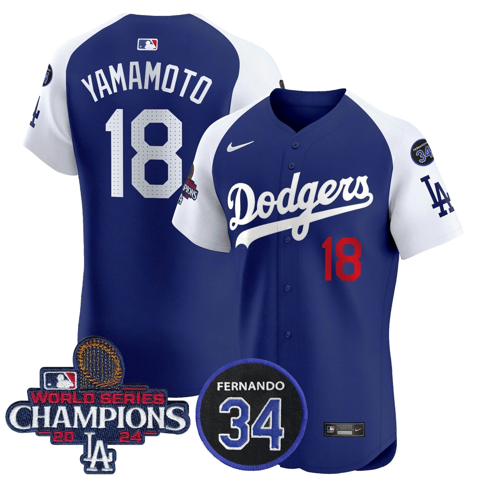 Camisa MLB Men’s 2024 World Series Champions Patch Vapor Premier Elite Jersey V2