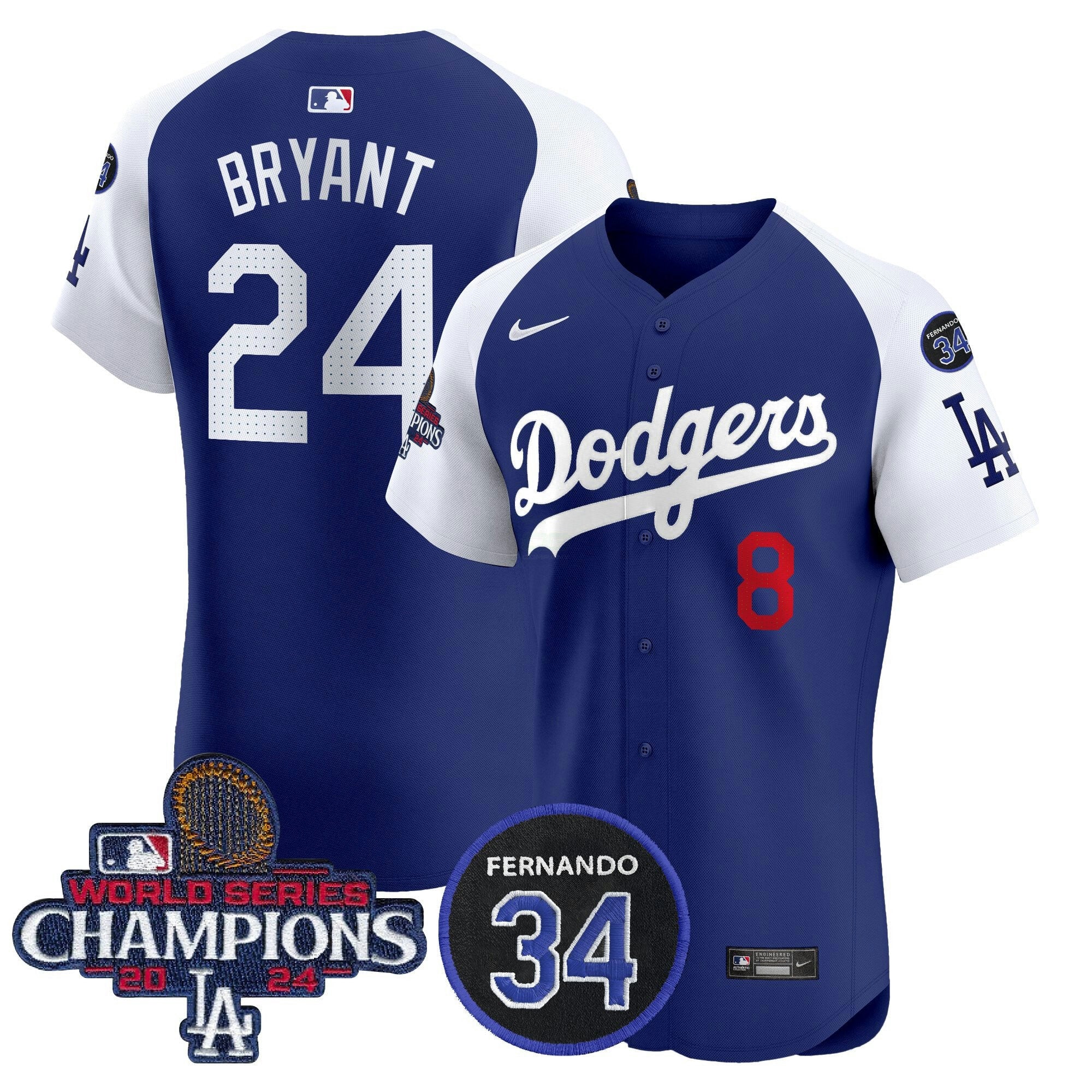 Camisa MLB Men’s 2024 World Series Champions Patch Vapor Premier Elite Jersey V2