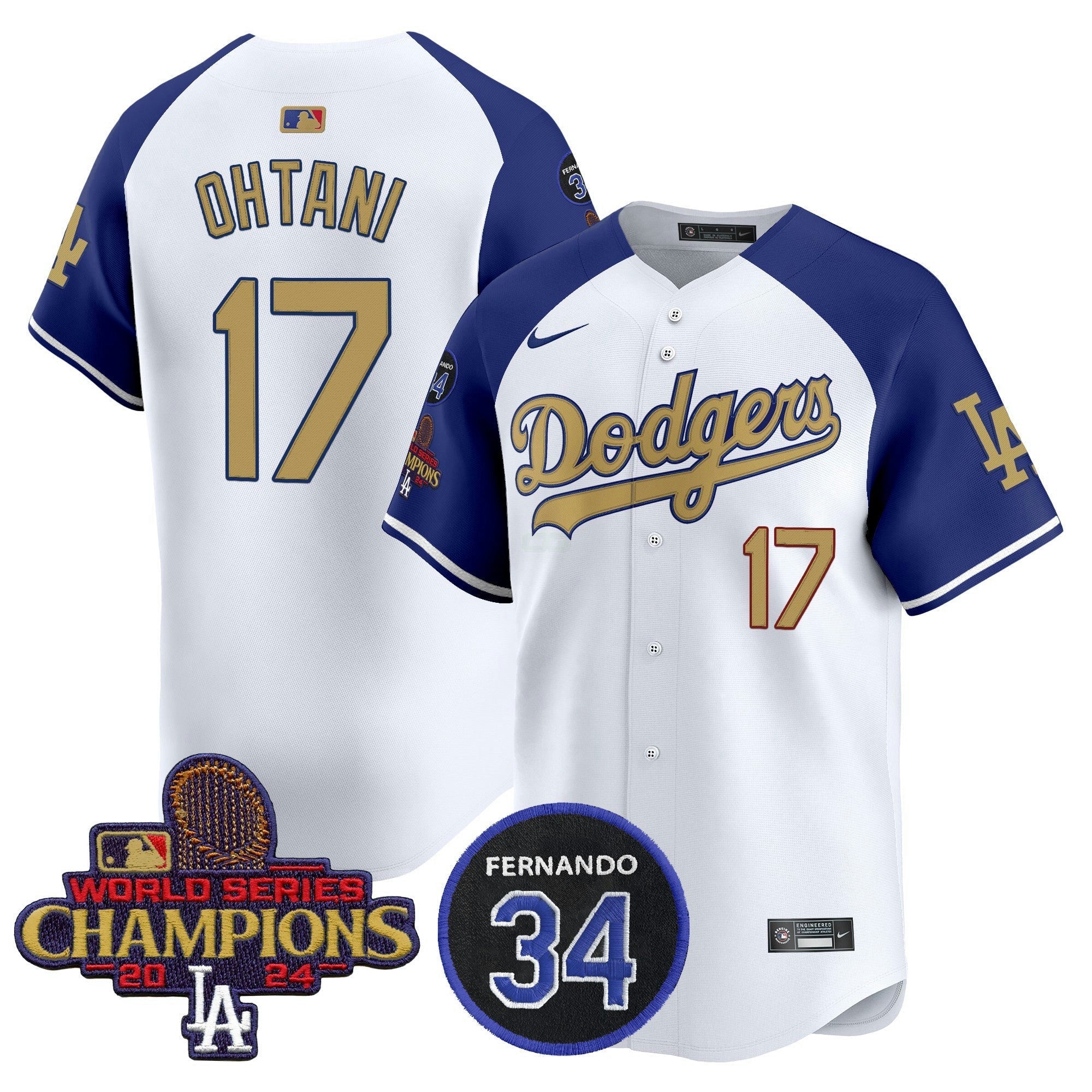 Camisa MLB Men’s 2025 #34 Fernando Patch Dourada Vapor Premier Limited Jersey