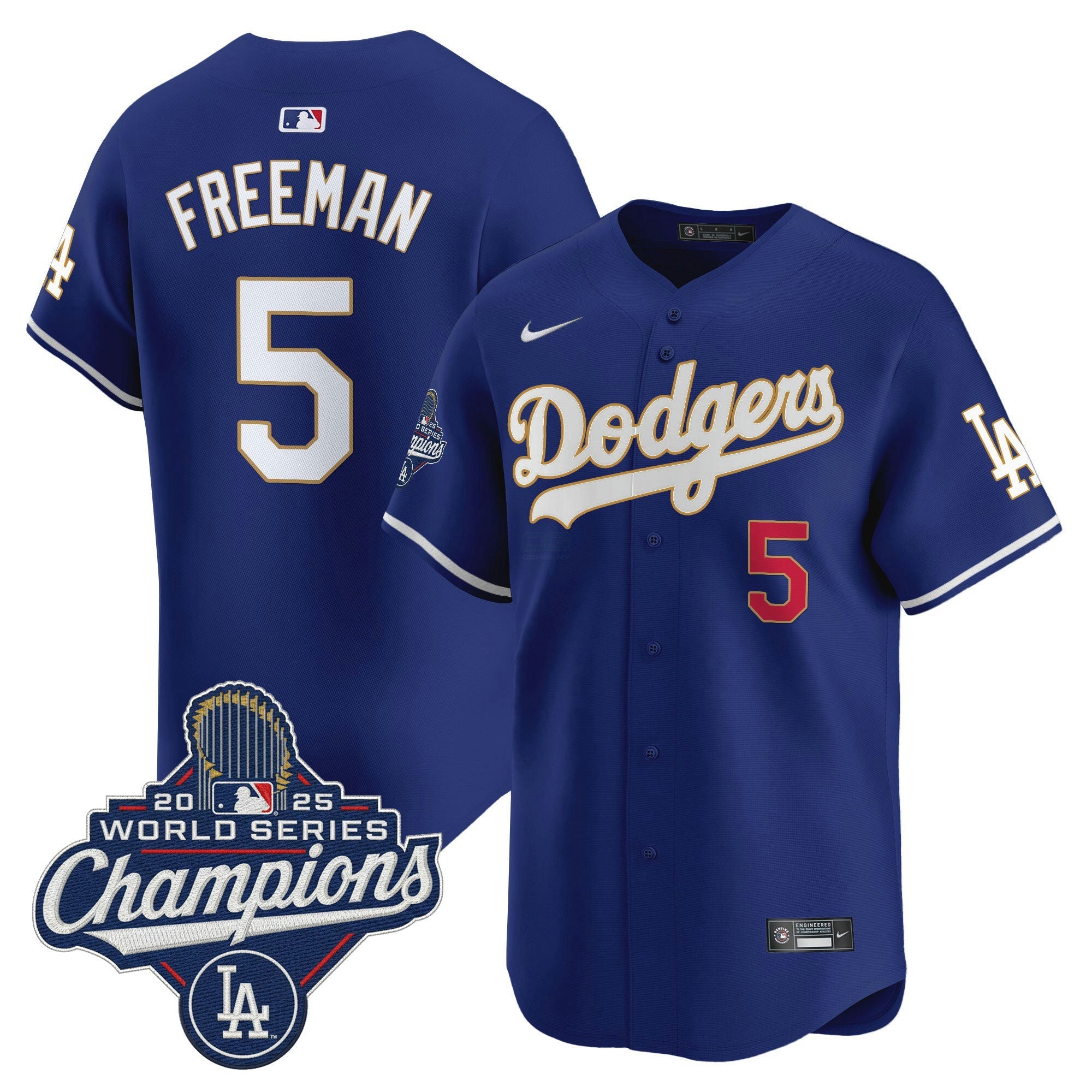 Camisa MLB Men’s 2025 World Series Champions Patch Dourada Trim Vapor Premier Limited Jersey