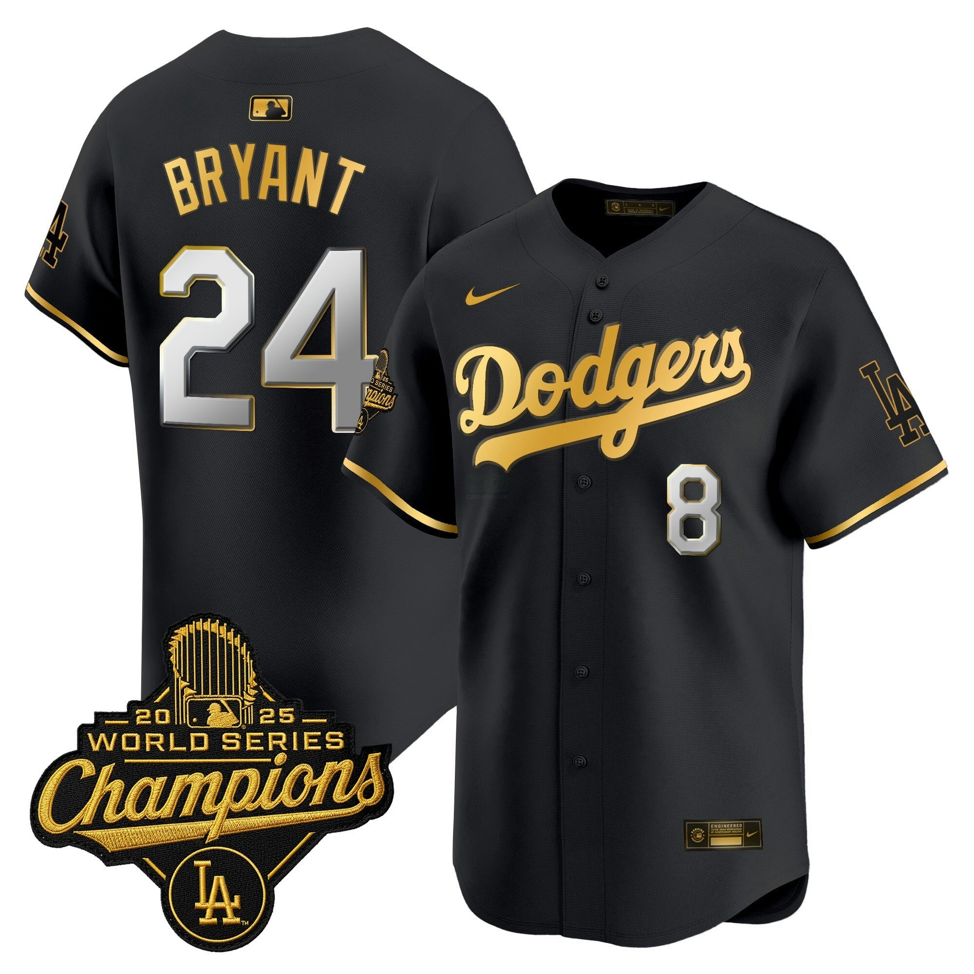 Camisa MLB Men’s 2025 World Series Champions Patch Dourada Trim Vapor Premier Limited Jersey