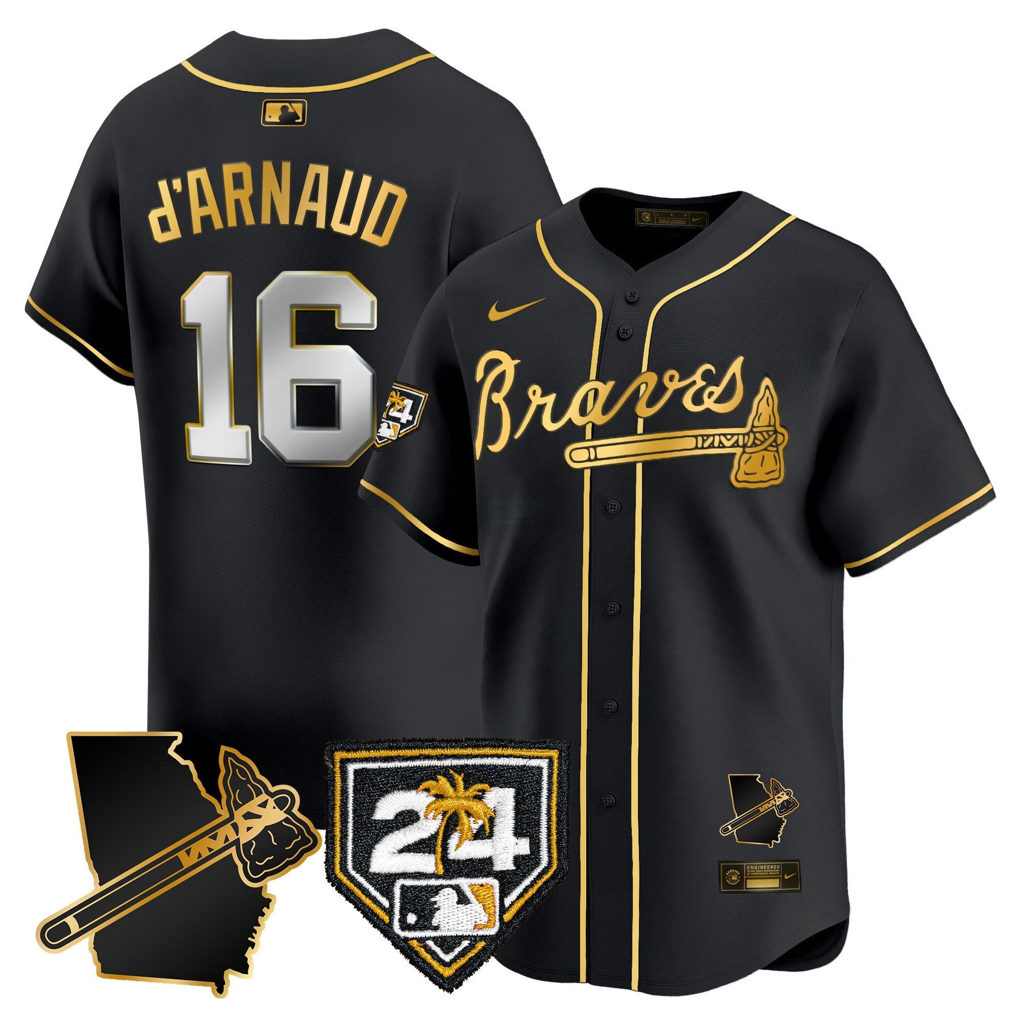 Camisa MLB Men’s Atlanta 2024 Spring Training & Georgia Patch Vapor Premier Limited Jersey