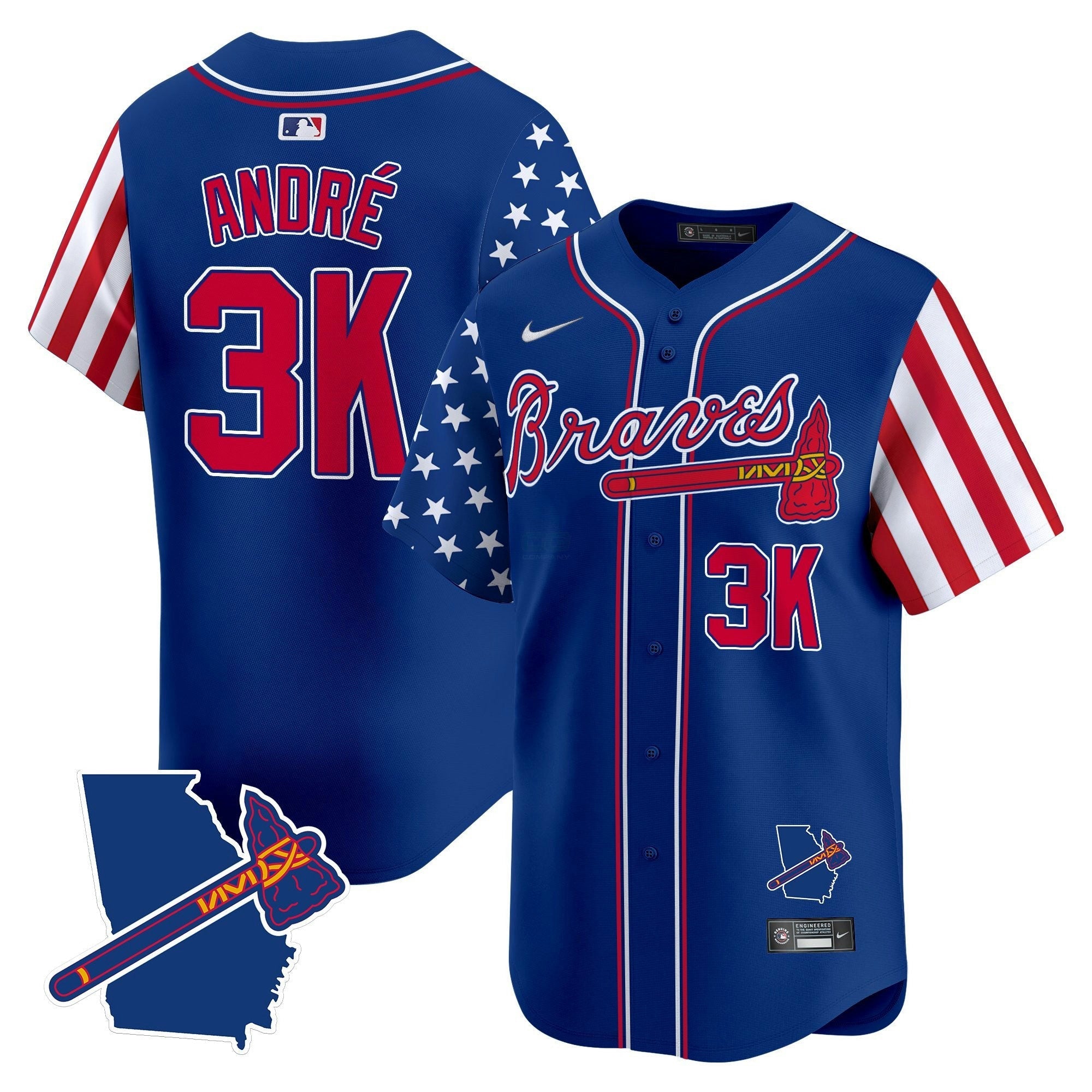 Camisa MLB Men’s Atlanta 2025 Independence Day Vapor Premier Limited Jersey