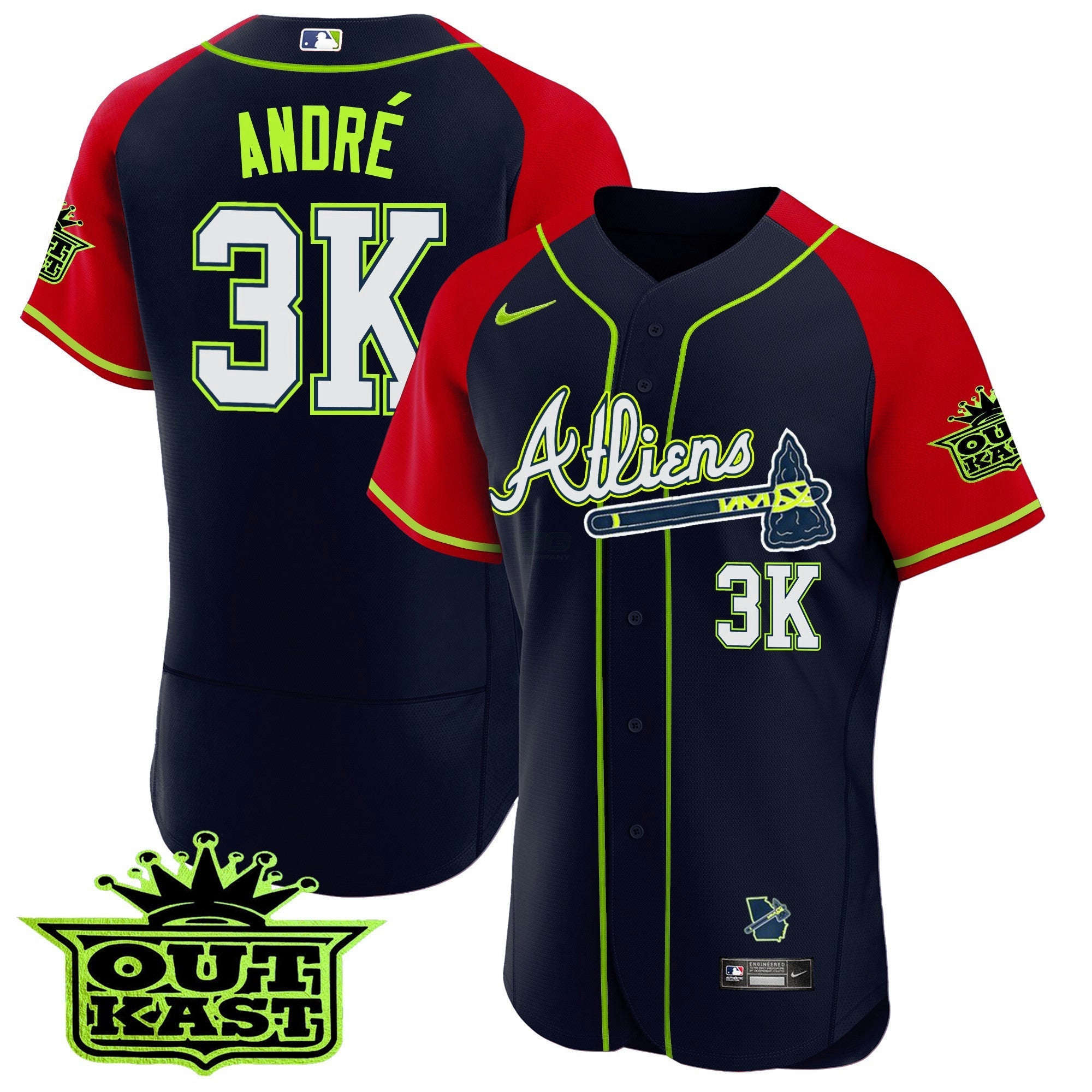 Camisa MLB Men’s Atlanta Atliens Alternativa Flex Base Jersey