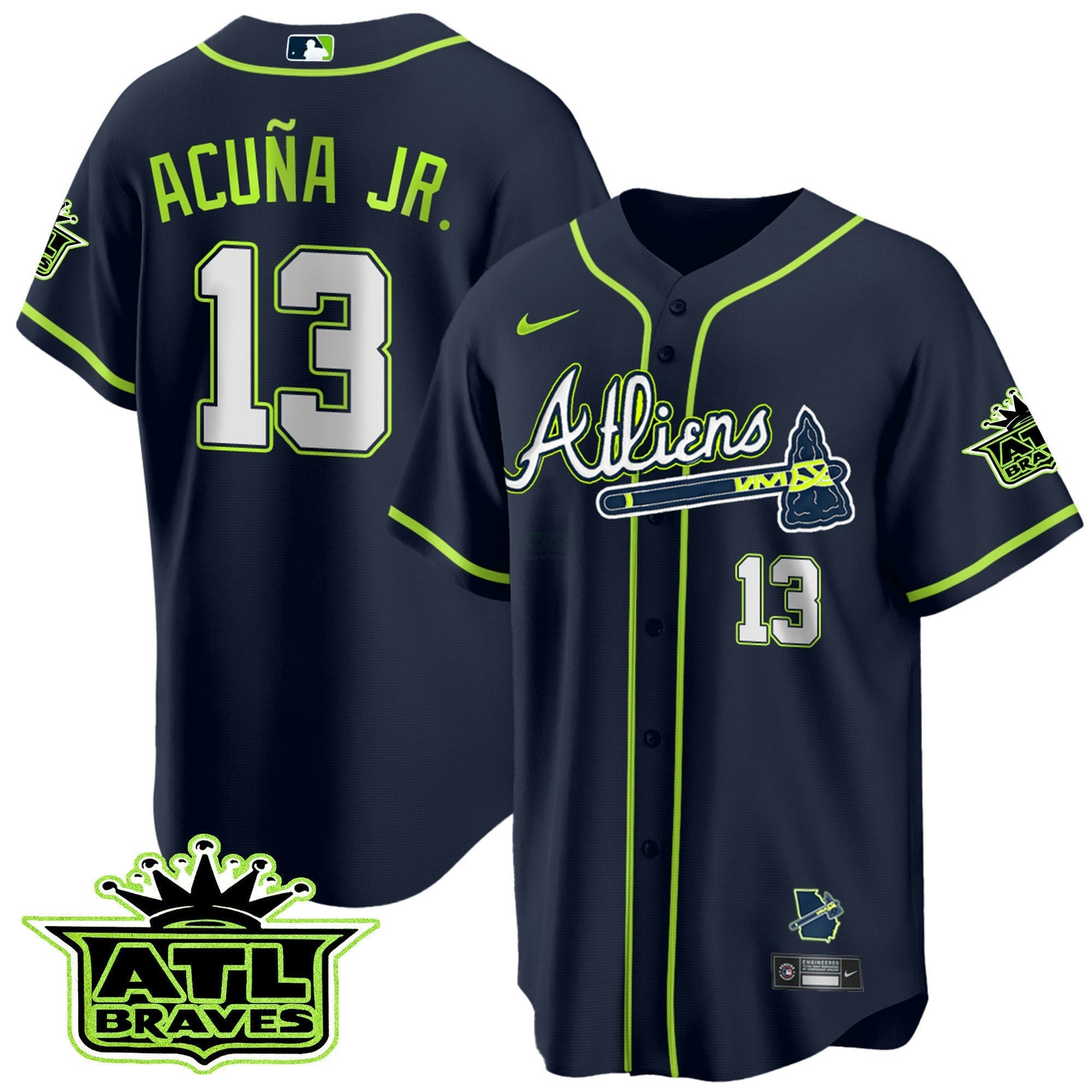 Camisa MLB Men’s Atlanta Atliens ATL Patch Cool Base Jersey