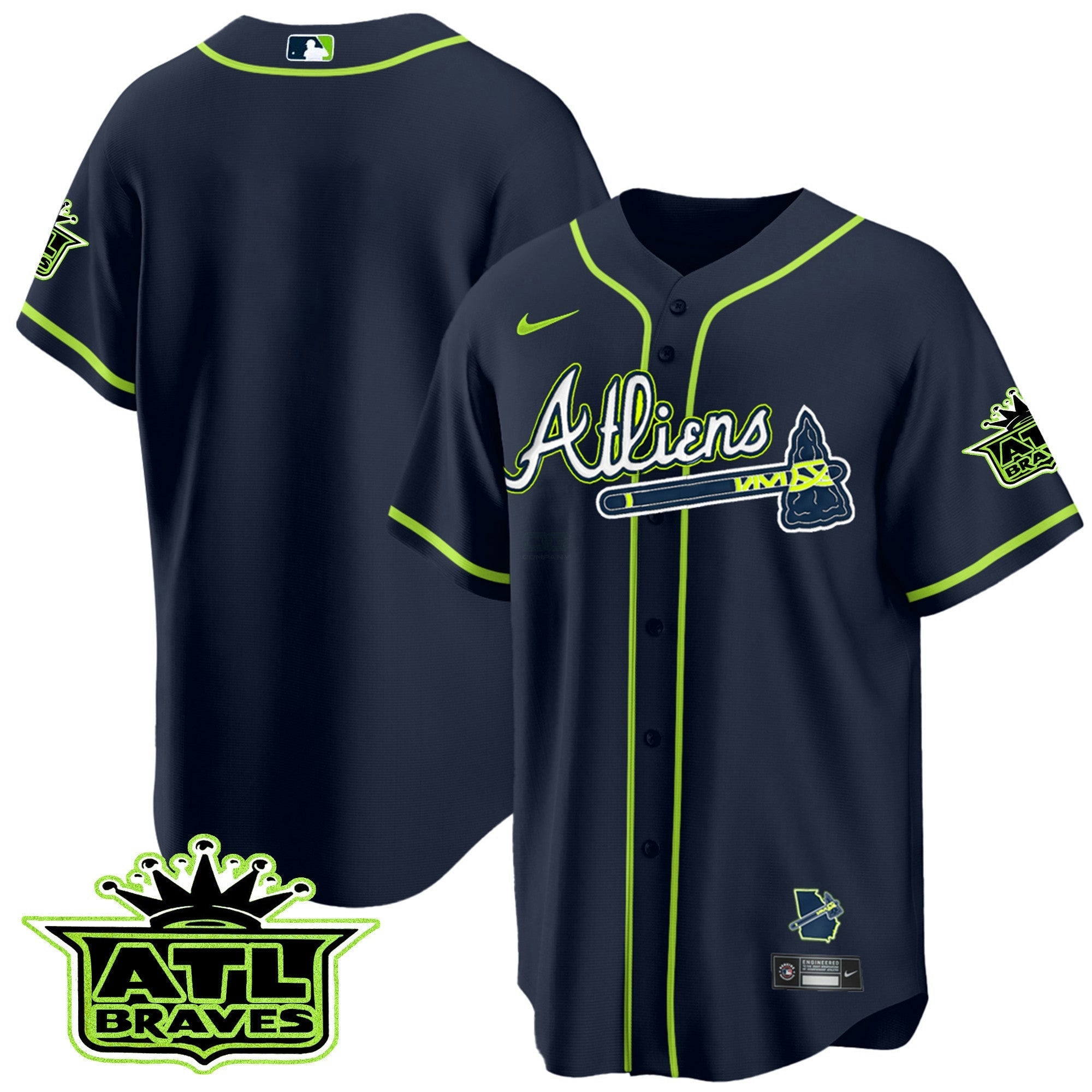 Camisa MLB Men’s Atlanta Atliens ATL Patch Cool Base Jersey
