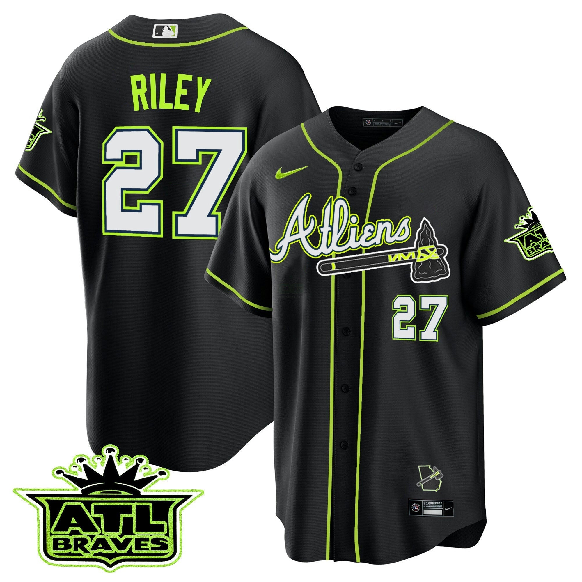 Camisa MLB Men’s Atlanta Atliens ATL Patch Cool Base Jersey