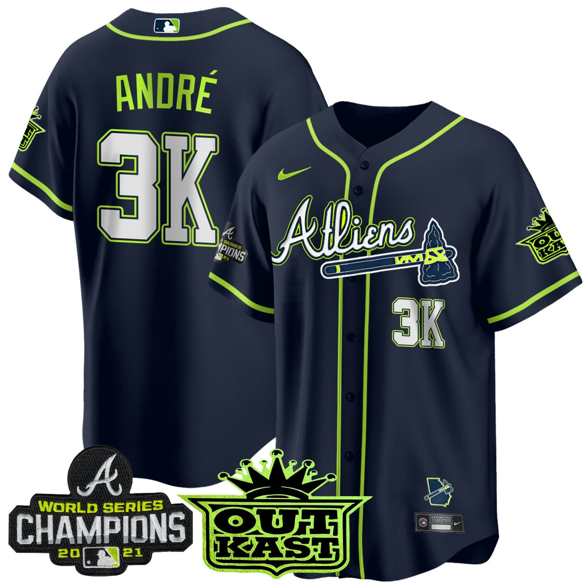 Camisa MLB Men’s Atlanta Atliens Champions Cool Base Jersey