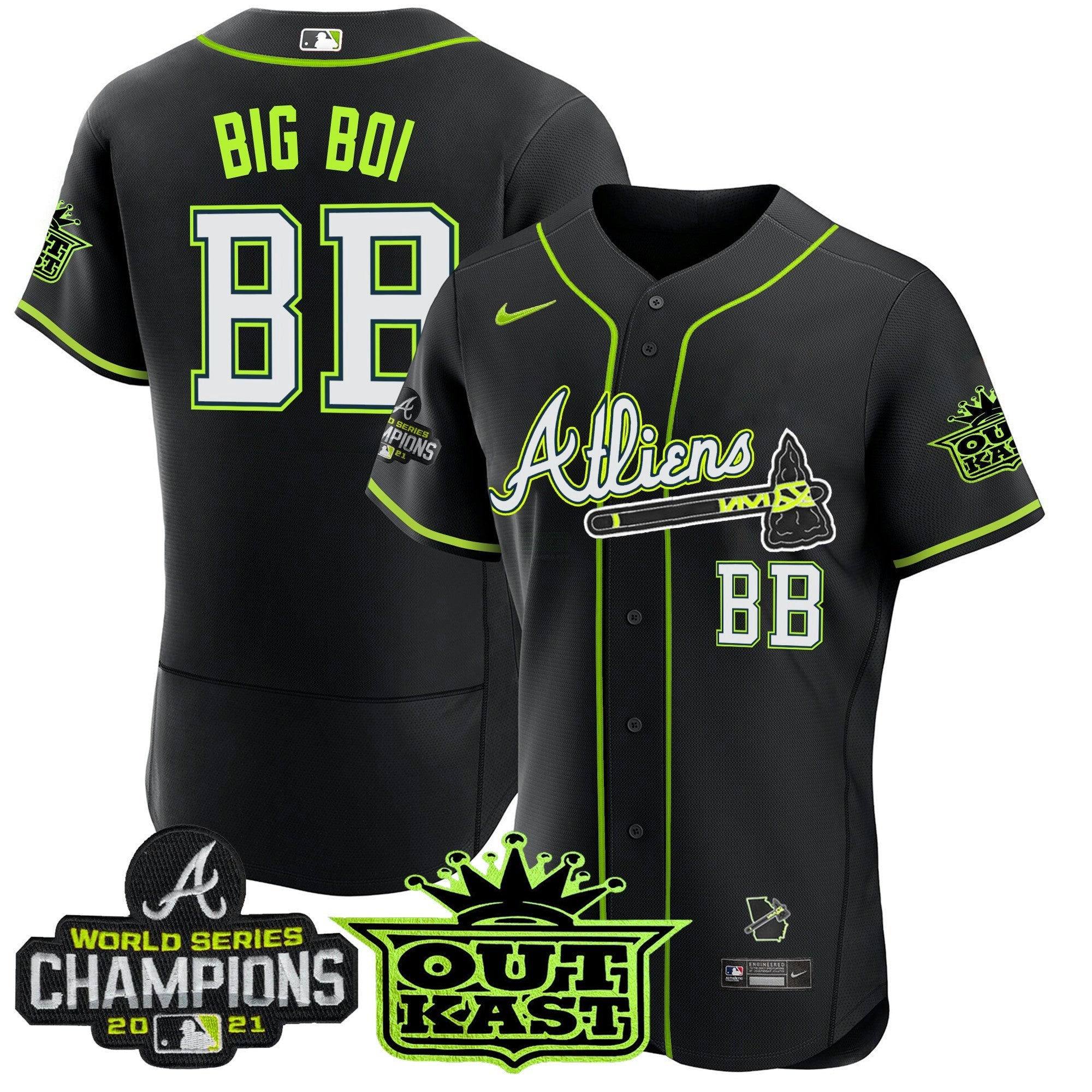 Camisa MLB Men’s Atlanta Atliens Champions Flex Base Jersey