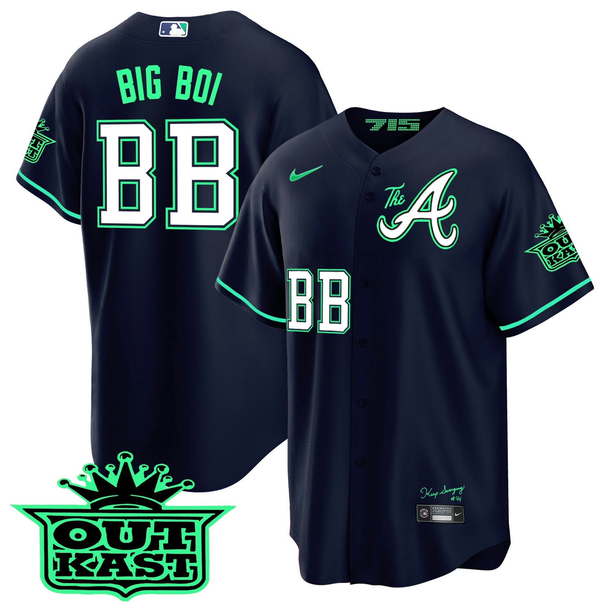 Camisa MLB Men’s Atlanta Atliens The A Cool Base Jersey – Galaxy Version – Stitched