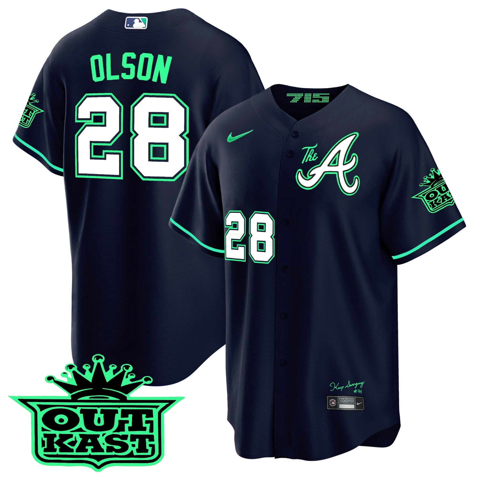 Camisa MLB Men’s Atlanta Atliens The A Cool Base Jersey – Galaxy Version – Stitched