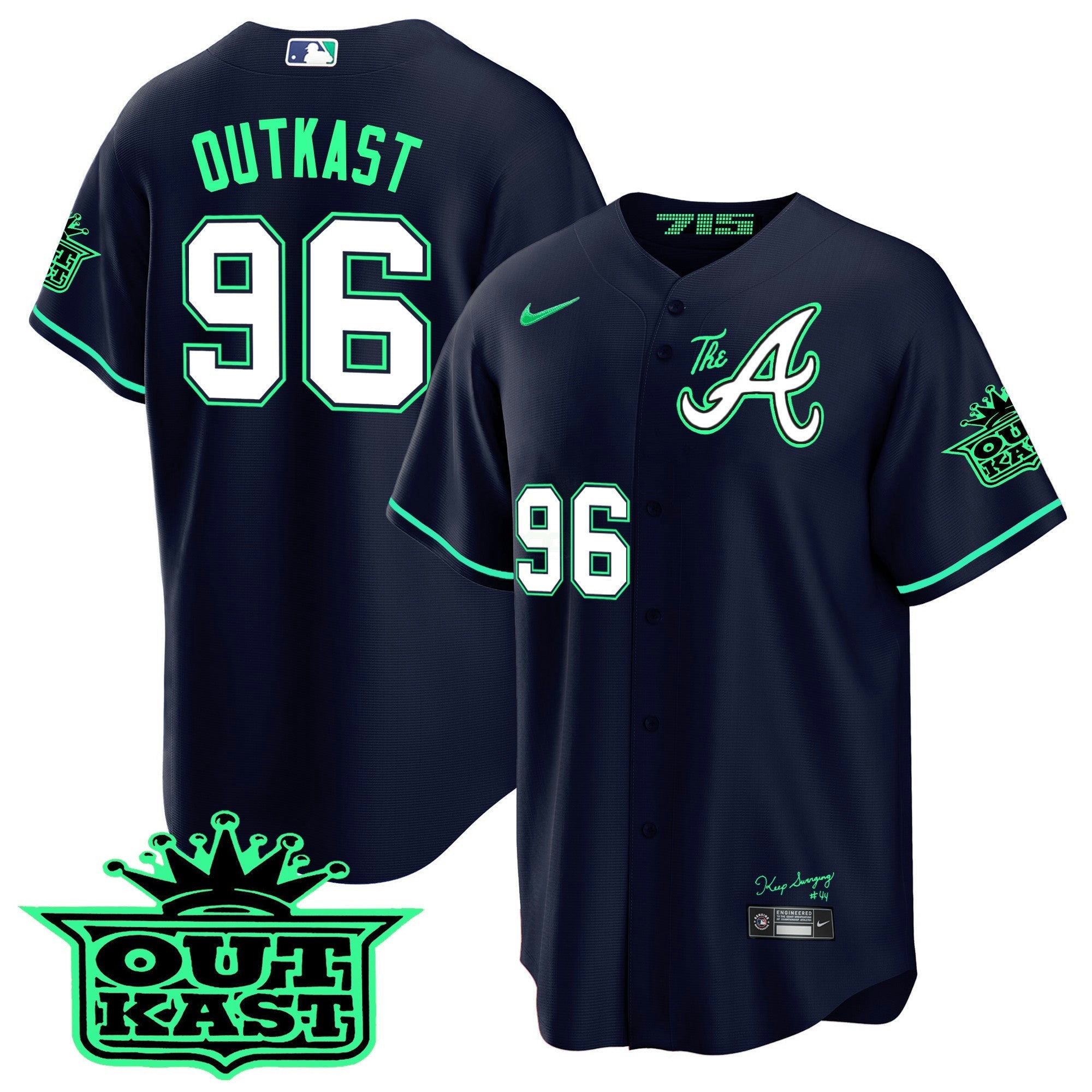 Camisa MLB Men’s Atlanta Atliens The A Cool Base Jersey – Galaxy Version – Stitched