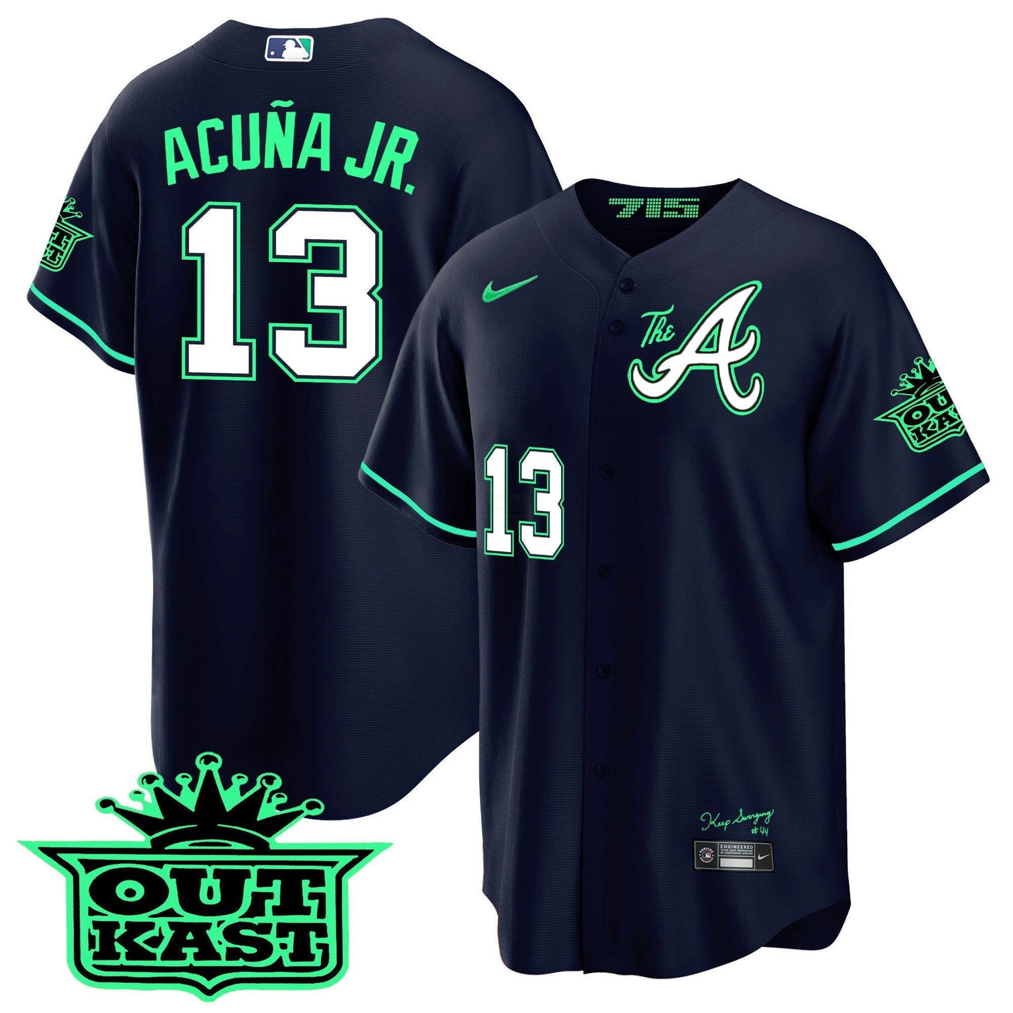 Camisa MLB Men’s Atlanta Atliens The A Cool Base Jersey – Galaxy Version – Stitched