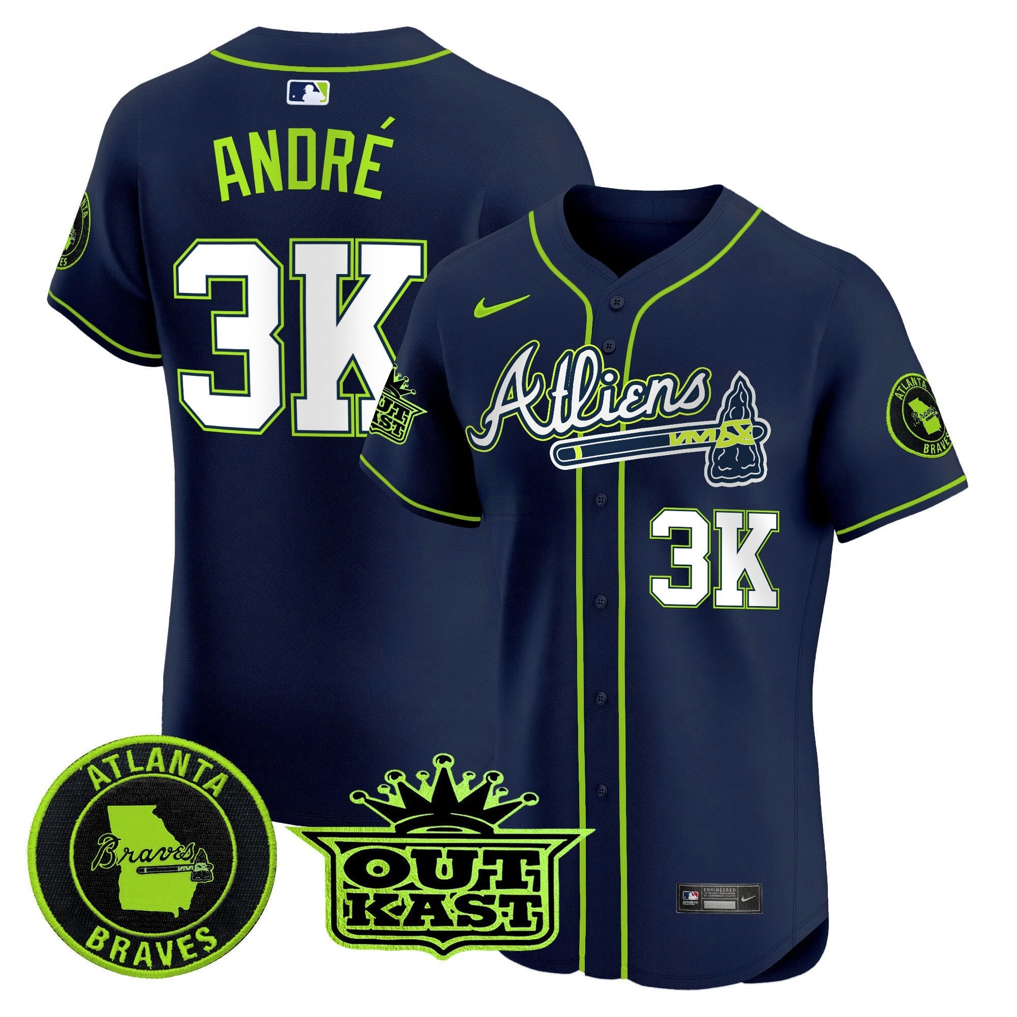 Camisa MLB Men’s Atlanta Atliens Vapor Premier Elite Jersey