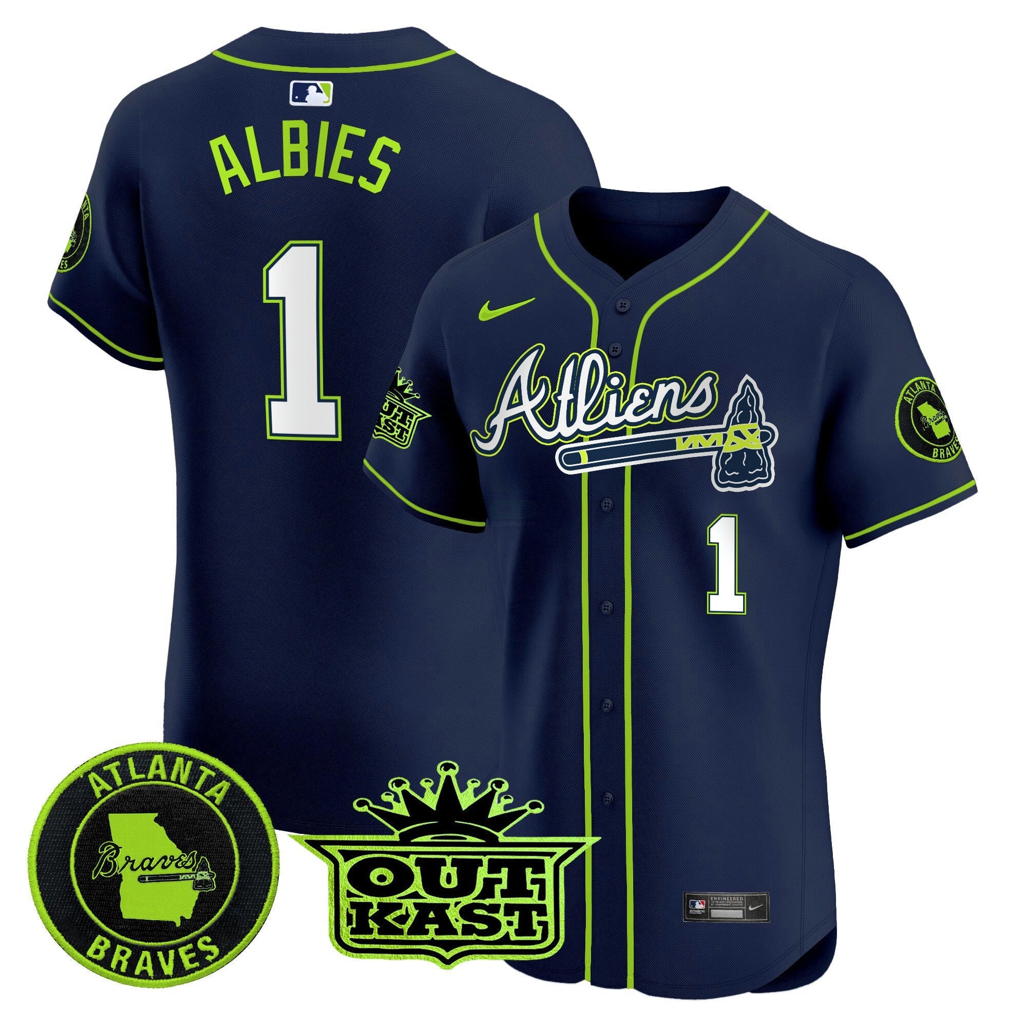 Camisa MLB Men’s Atlanta Atliens Vapor Premier Elite Jersey