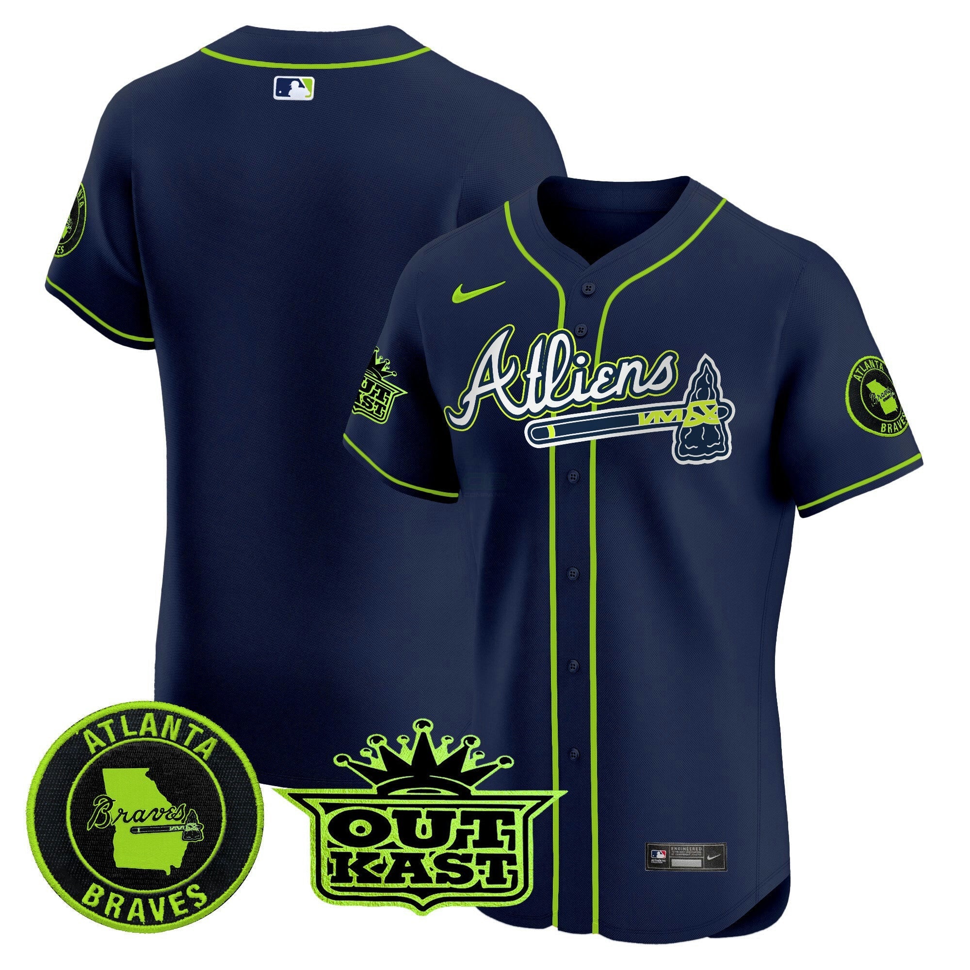 Camisa MLB Men’s Atlanta Atliens Vapor Premier Elite Jersey